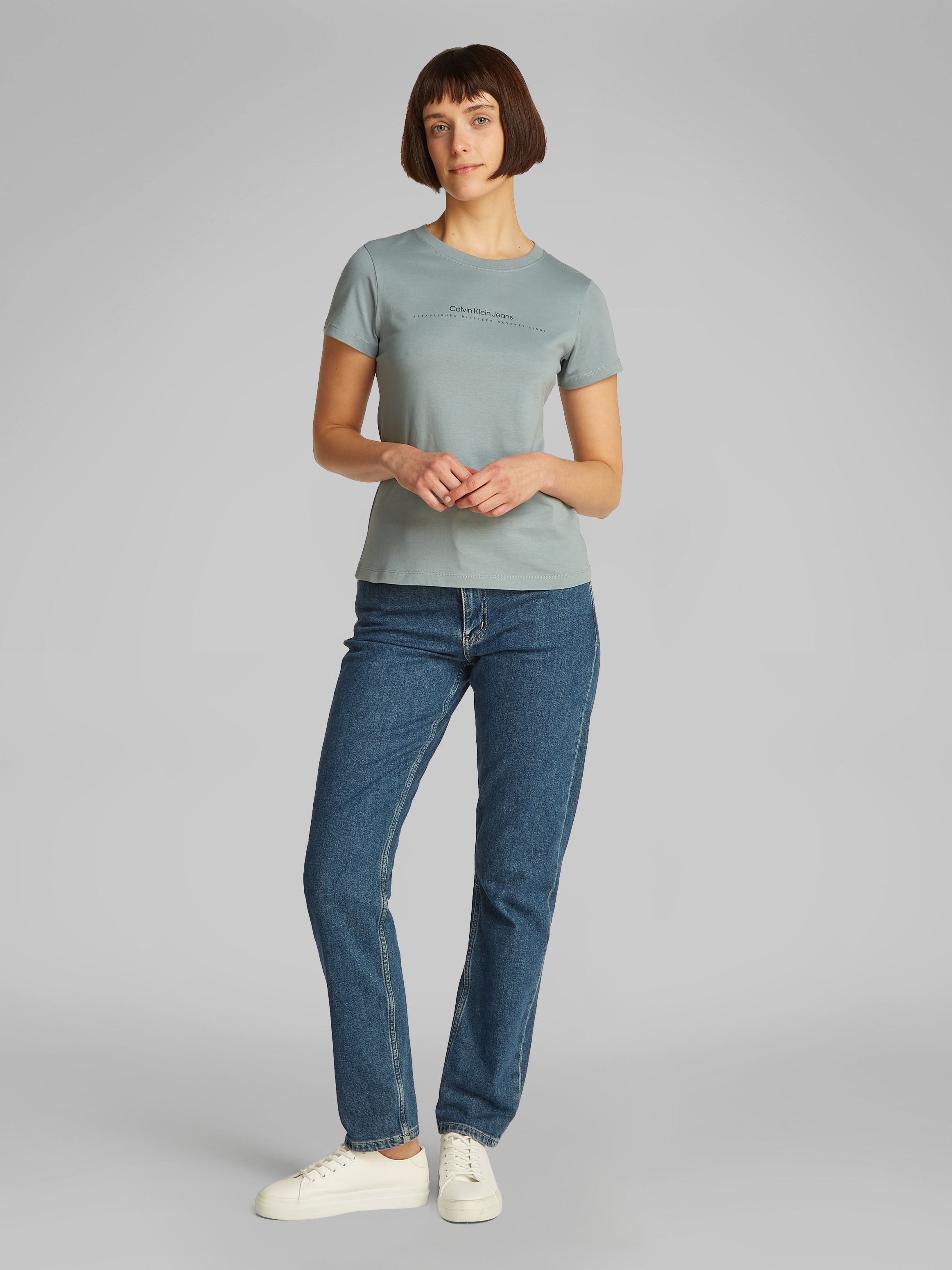 Calvin Klein Jeans Rundhalsshirt »INSTITUTIONAL GRAPHIC SLIM TEE«, mit Logodruck