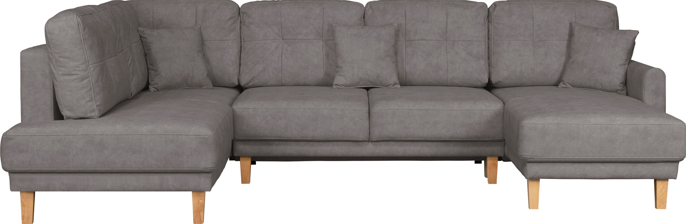 Home affaire Wohnlandschaft »TRIPLO U-Form wahlweise mit Schlaffunktion, B/T/H: 310/192/90 cm«, Schlafsofa, auch mit Bettkasten, Steppung im Rückenkissen