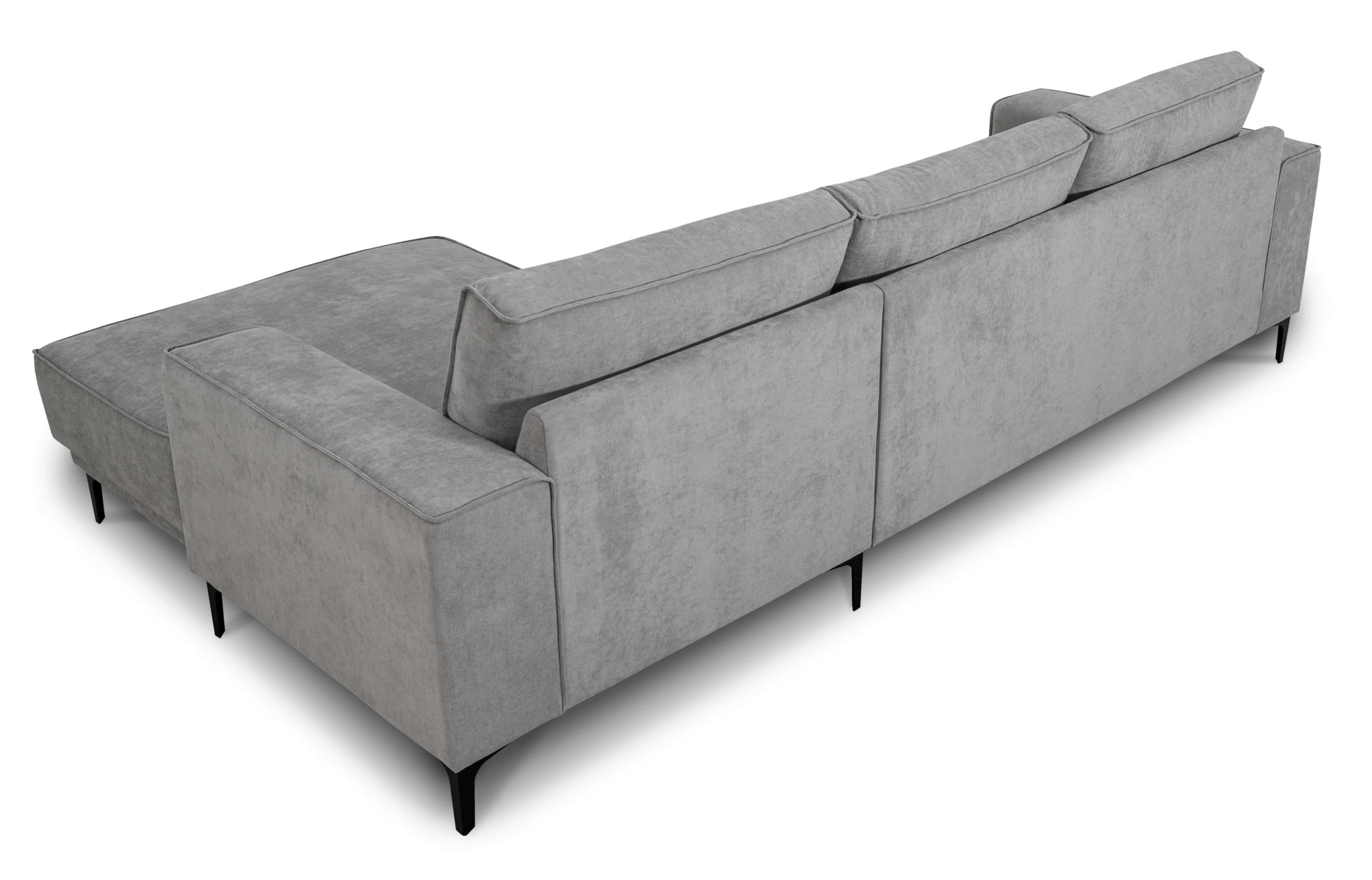 Places of Style Ecksofa »Polsterecke Oland, Struktur, Flachgewebe, Luxus-Microfaser, Boucle«, L-Form, 280 cm, Wellenunterfederung, Skandi-Design, Metallfüsse