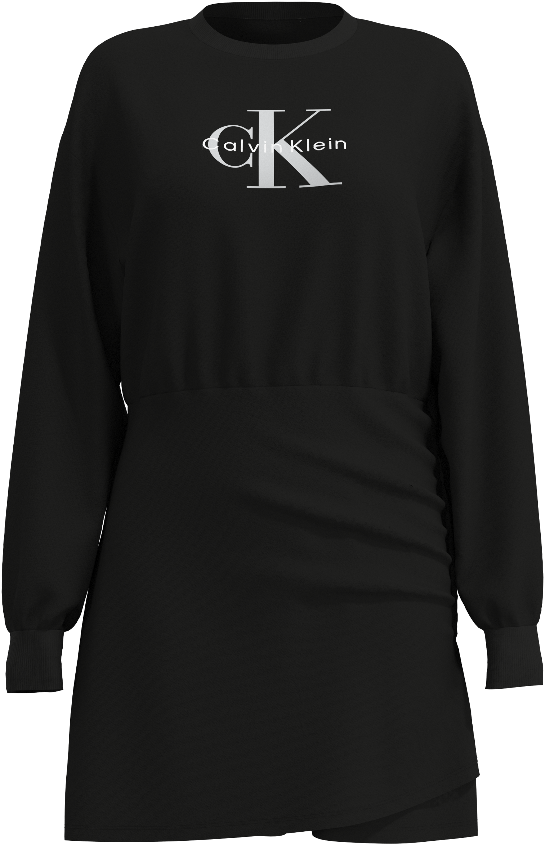 Calvin Klein Jeans Robe en sweat Sans poche Regular fit mit Rundhalsausschnitt