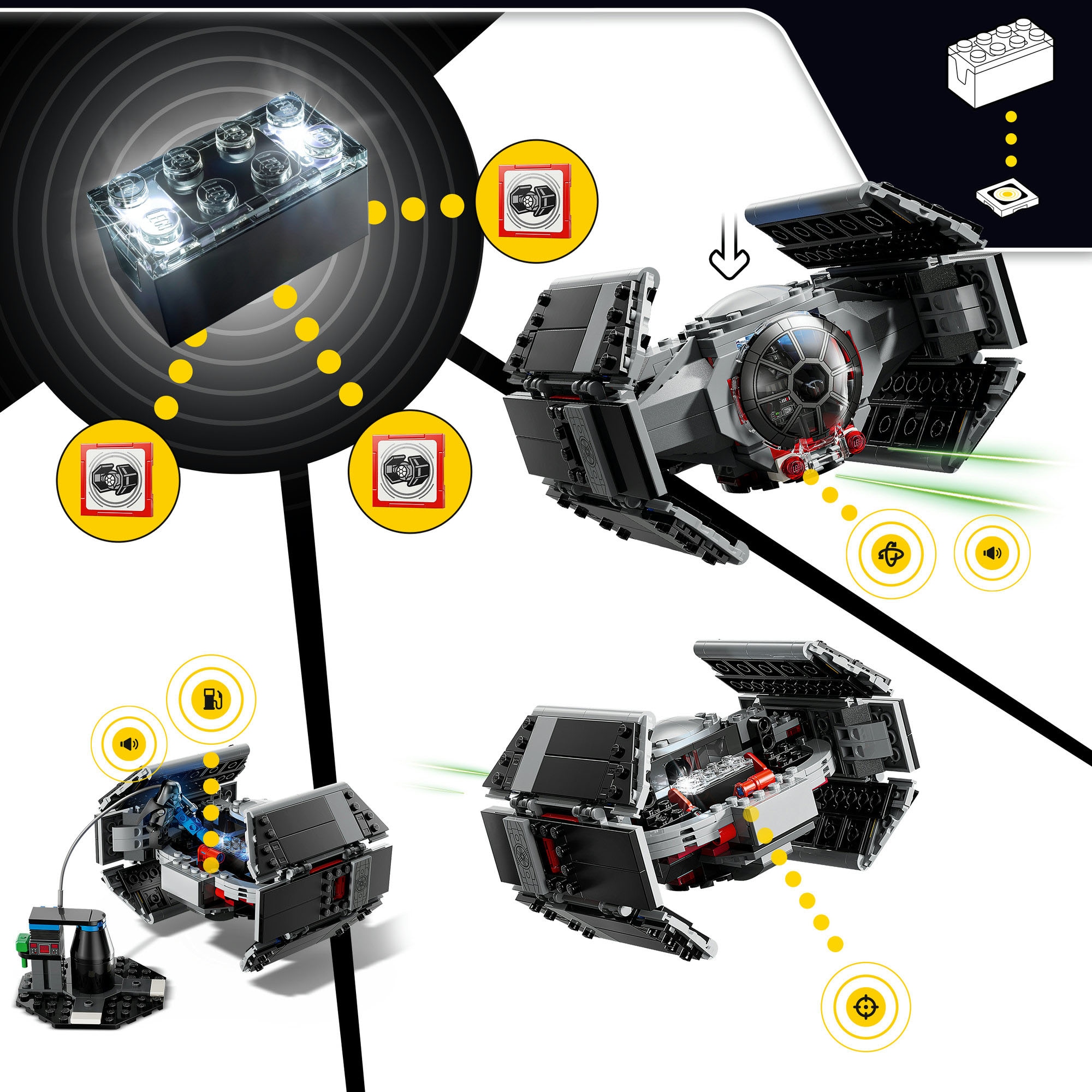 LEGO® Pions de construction »SMART Play: Darth Vaders TIE Fighter (75421), LEGO Star Wars™« inklusive SMART Brick; mit Licht- und Soundeffekten