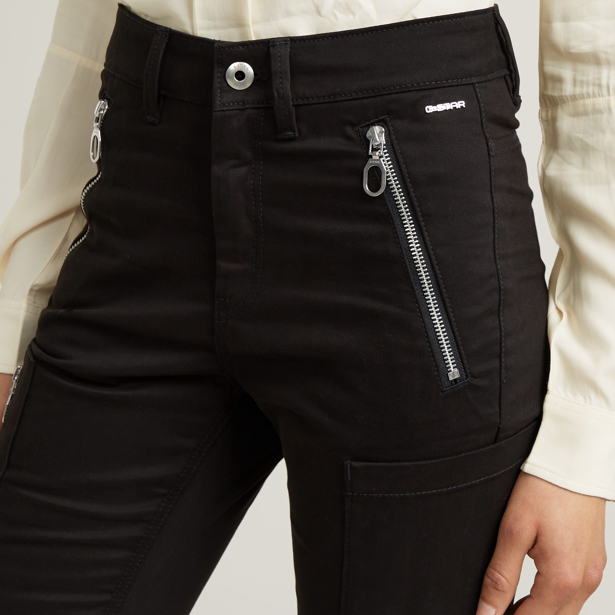 G-STAR Pantalon de biker »Biker Skinny Cargo«  mit kontrastfarbenen Reissverschlüssen