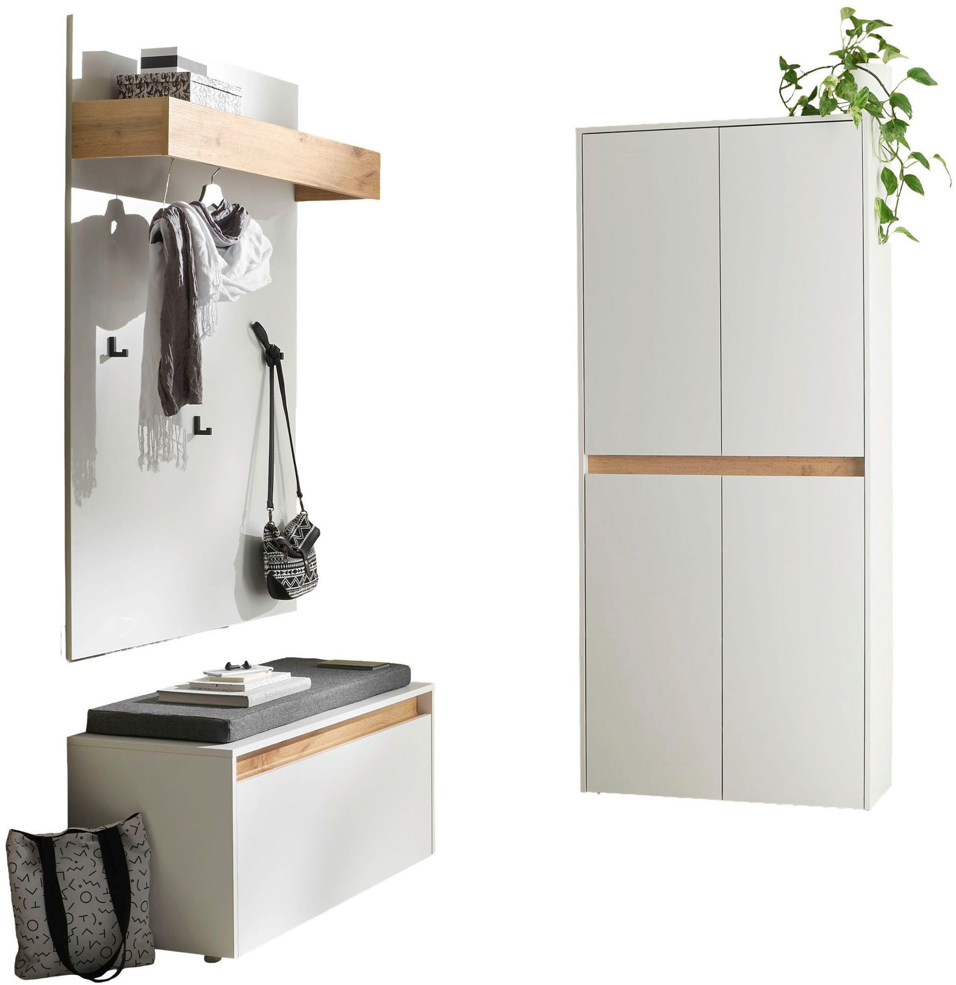 INOSIGN Garderoben-Set »City/Giron, moderne Garderobe, viel Stauraum, ca. 40 Schuhe« Set, 3 Stk. tlg.