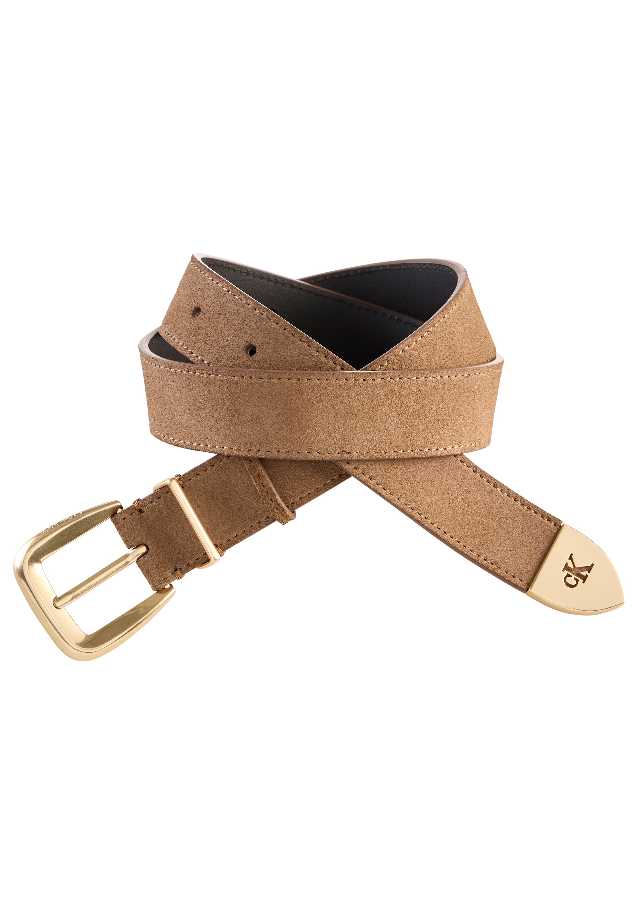 Image of Calvin Klein Jeans Ledergürtel "HW END TIP BUCKLE SUEDE 30MM" Wildleder, Metallschliesse, Grössenverstellbar