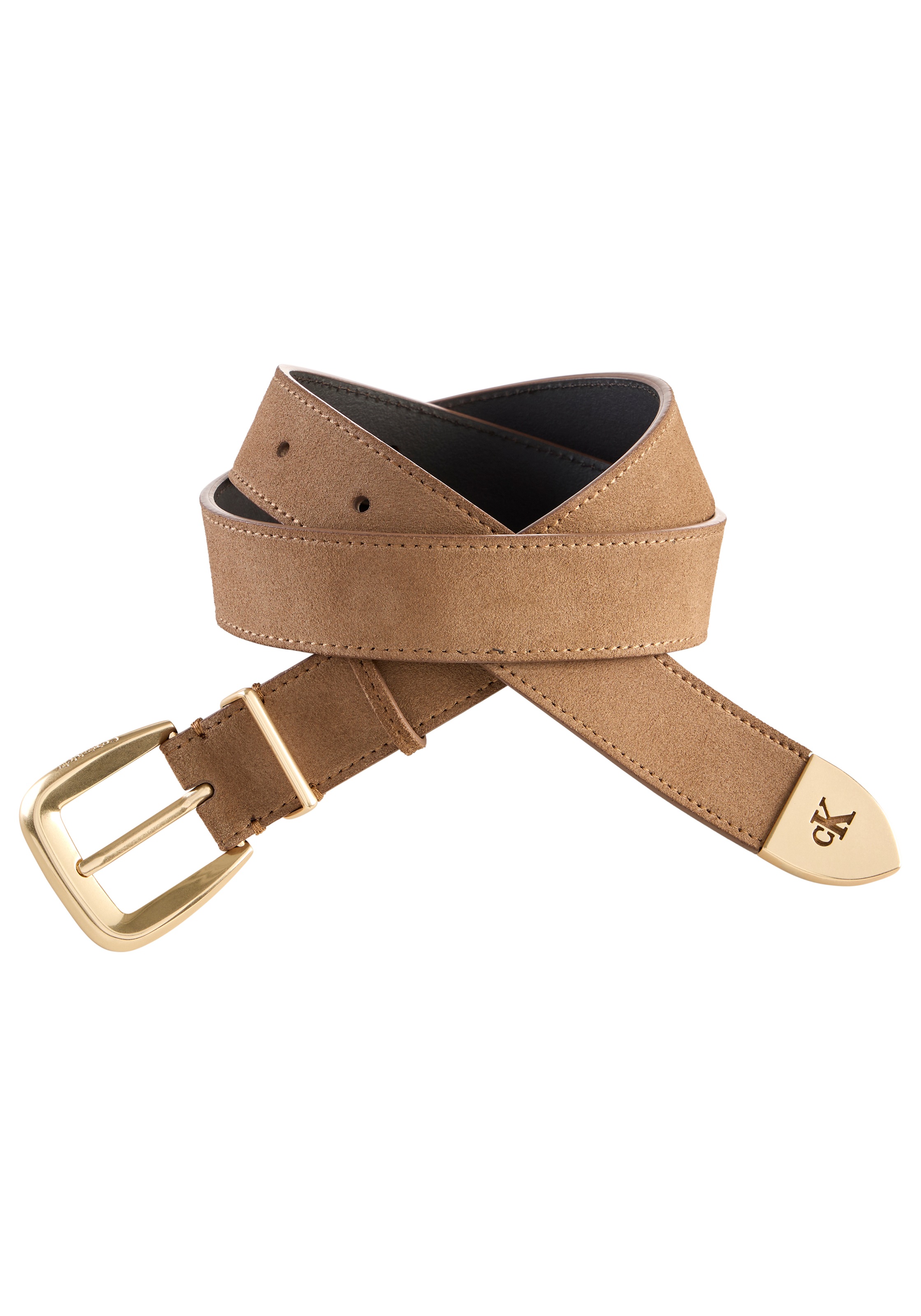 Image of Calvin Klein Ledergürtel "HW END TIP BUCKLE SUEDE 30MM" Wildleder, Metallschliesse, Grössenverstellbar