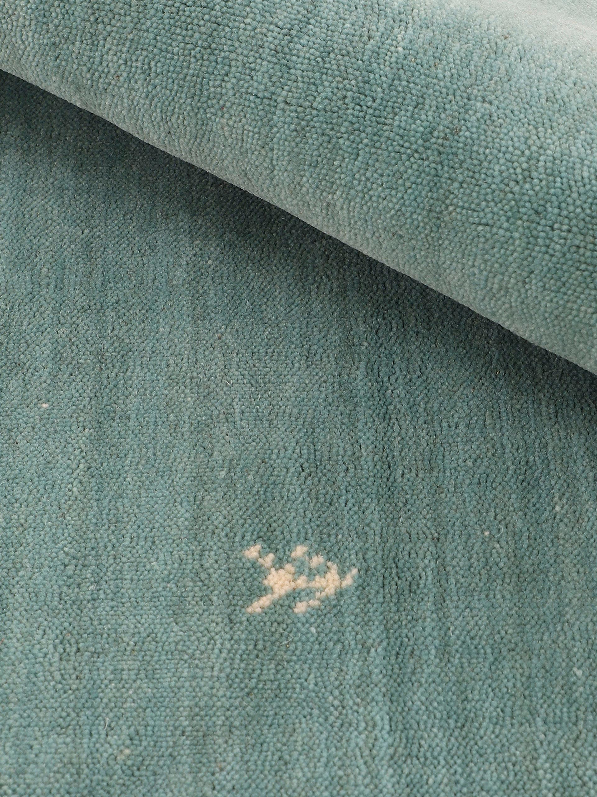 carpetfine Wollteppich »Gabbeh Uni«, rund, 15 mm Höhe, reine Wolle handgewebt, Gabbeh Tiermotiv warmes Raumklima viele Grössen