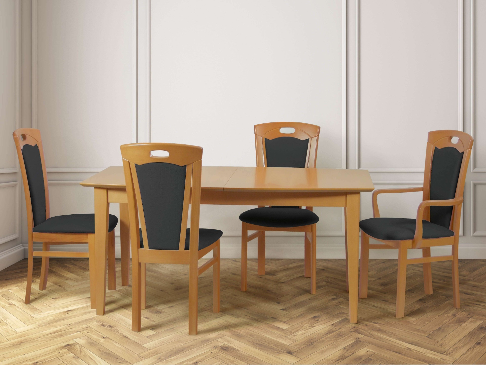 Home affaire Esszimmerstuhl »FERDI, Armlehnstuhl, Made in Italy, Massivholz«, 1 St., Feinstruktur, Bezug Feinstruktur (wasser-und fleckabweisend) oder Struktur