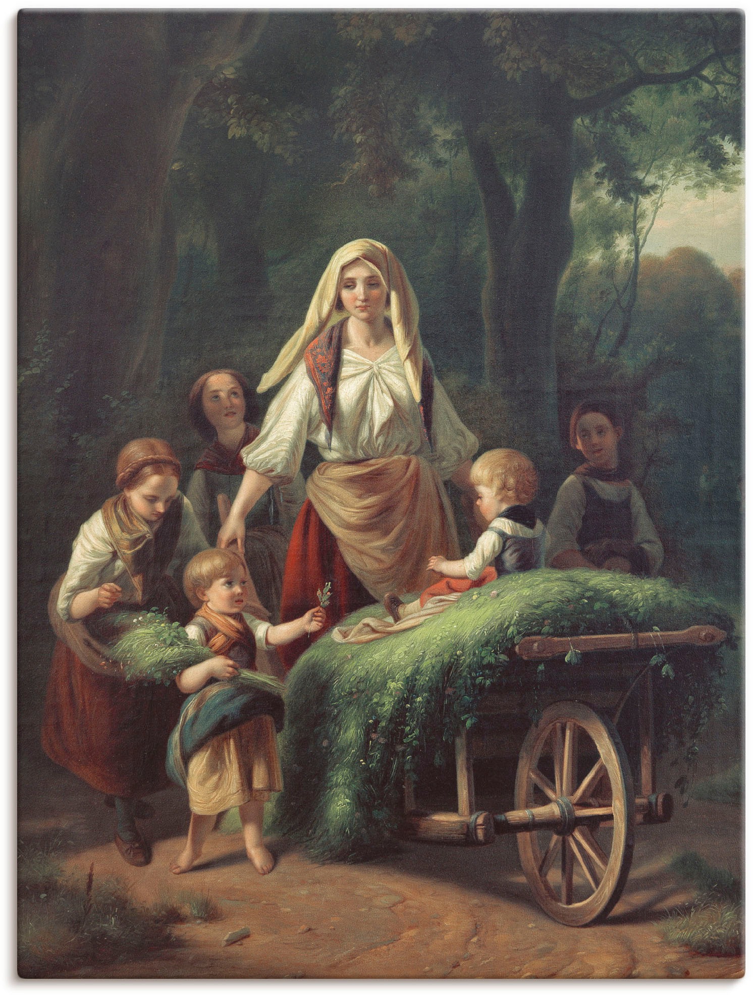 Image of Artland Wandbild »Die Heimkehr aus dem Walde«, Gruppen & Familien, (1 St.), in vielen Grössen & Produktarten - Alubild / Outdoorbild für den Aussenbereich, Leinwandbild, Poster, Wandaufkleber / Wandtattoo auch für Badezimmer geeignet bei Ackermann Versand