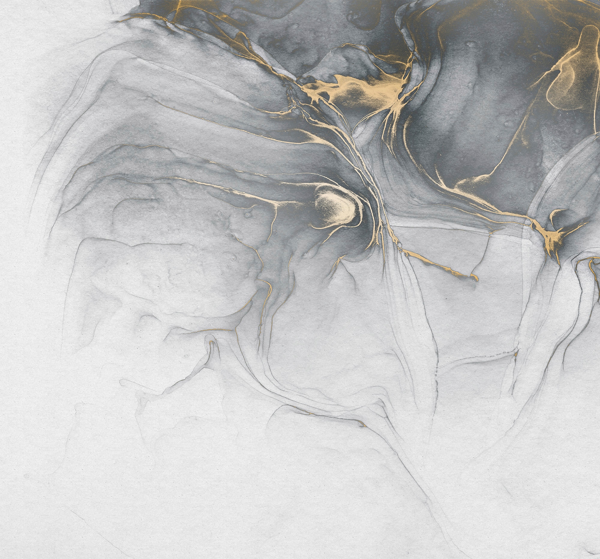 Image of Komar Vliestapete "Digitaldruck Vlies - Ink Gold Fluid - Grösse 300 x 280 cm" bedruckt glatt Wohnzimmer, Schlafzimmer
