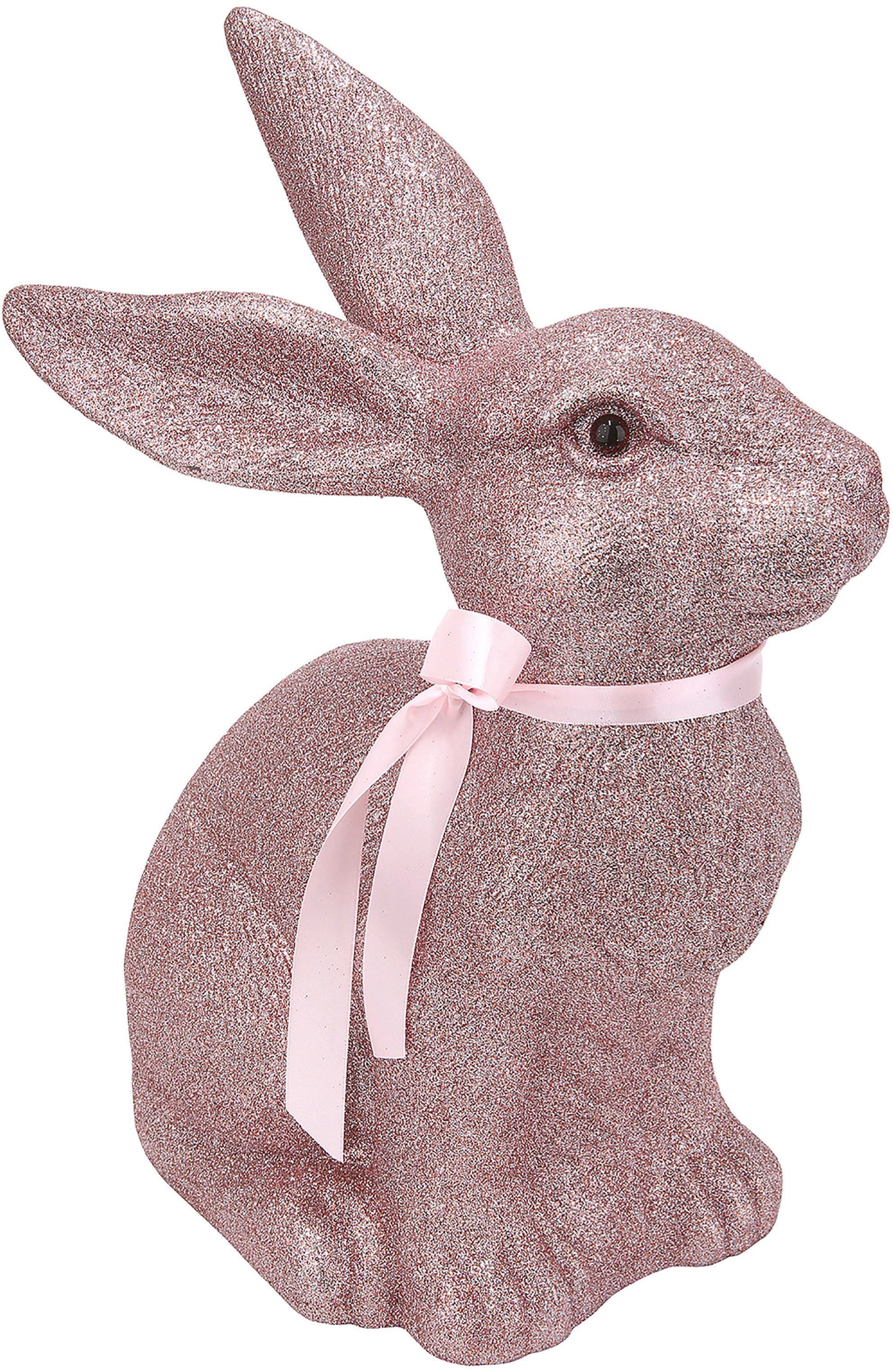 Image of GILDE Dekofigur »Hase Glamour, rosa«, (1 St.), Dekoobjekt, Tierfigur, Höhe 50 cm, glitzernde Oberfläche, ideale Osterdeko, Wohnzimmer bei Ackermann Versand Schweiz