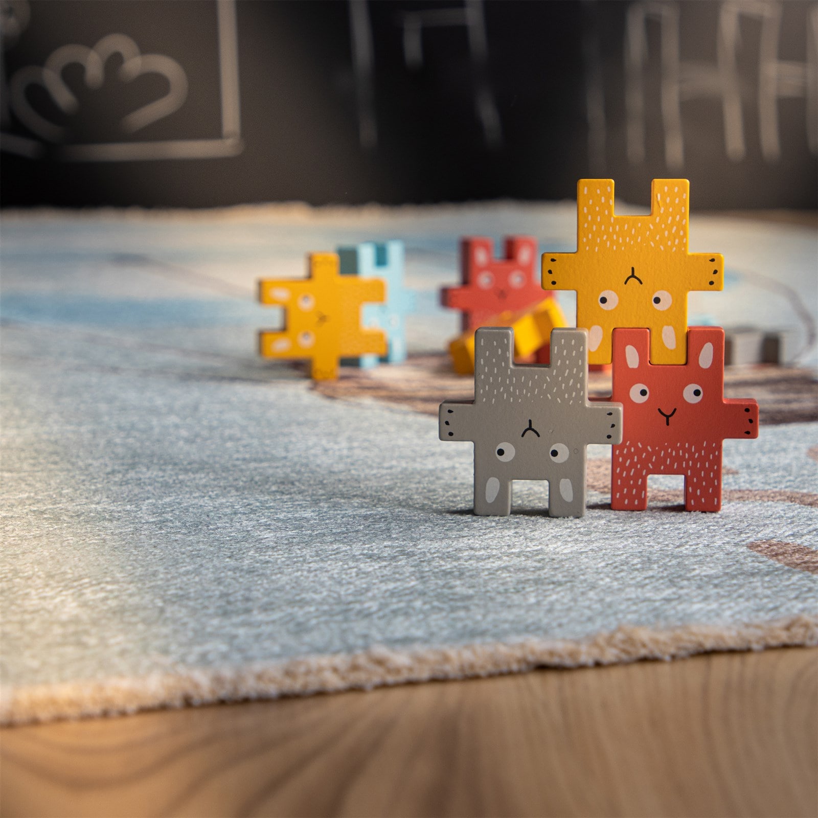 Kayoom Kinderteppich »Joanna 611« rechteckig 6 mm Höhe Kurzflor, Modernes Muster, Deko, Wolle, Heissluftballon