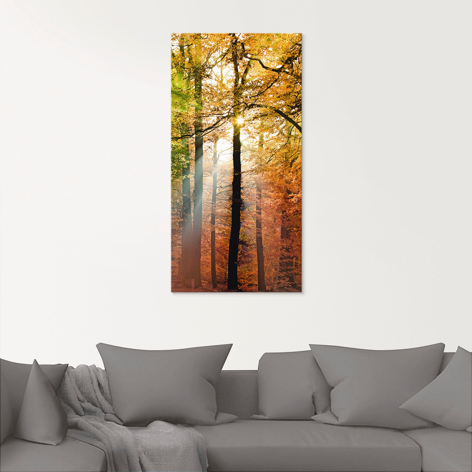 Artland Glasbild »Schöner Herbsttag 2« Wald 1 Stk. tlg. in verschiedenen Grössen
