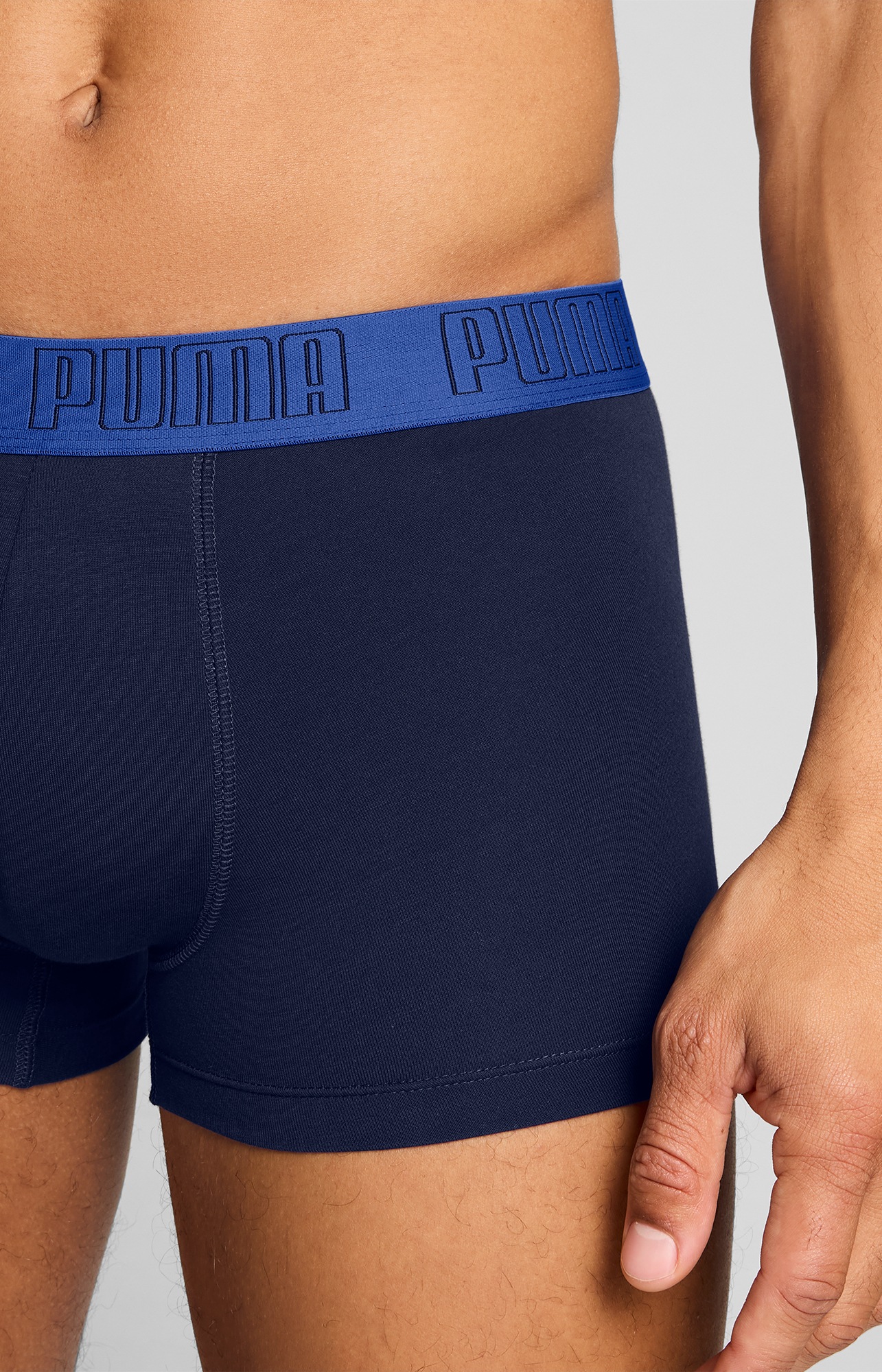 PUMA Tronc »PUMA MEN EVERYDAY TRUNKS 2P« Paquet,  avec ceinture tissée contrastée
