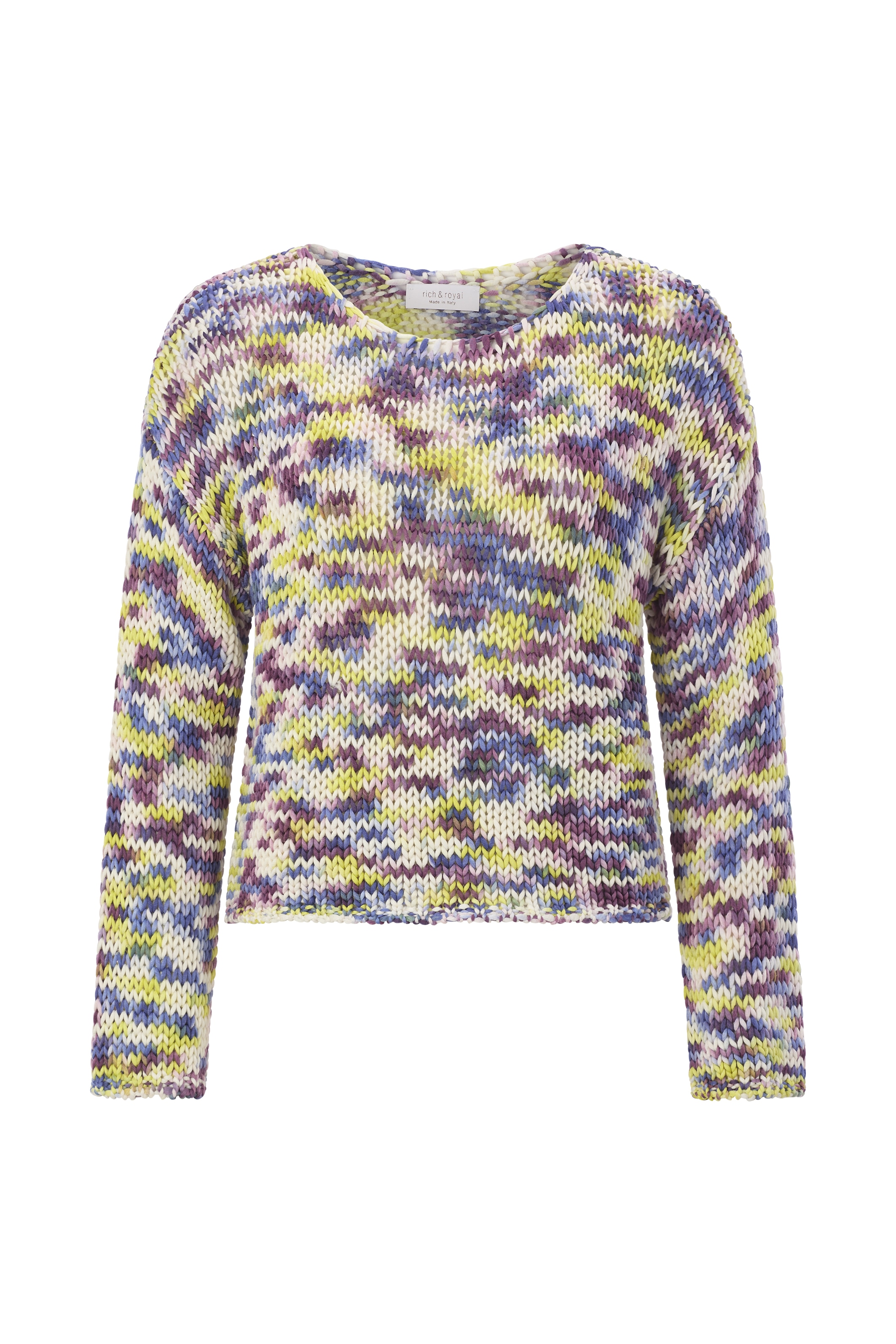 RICHROYAL Rundhalspullover gerader Schnitt, U-Boot-Ausschnitt, mehrfarbig