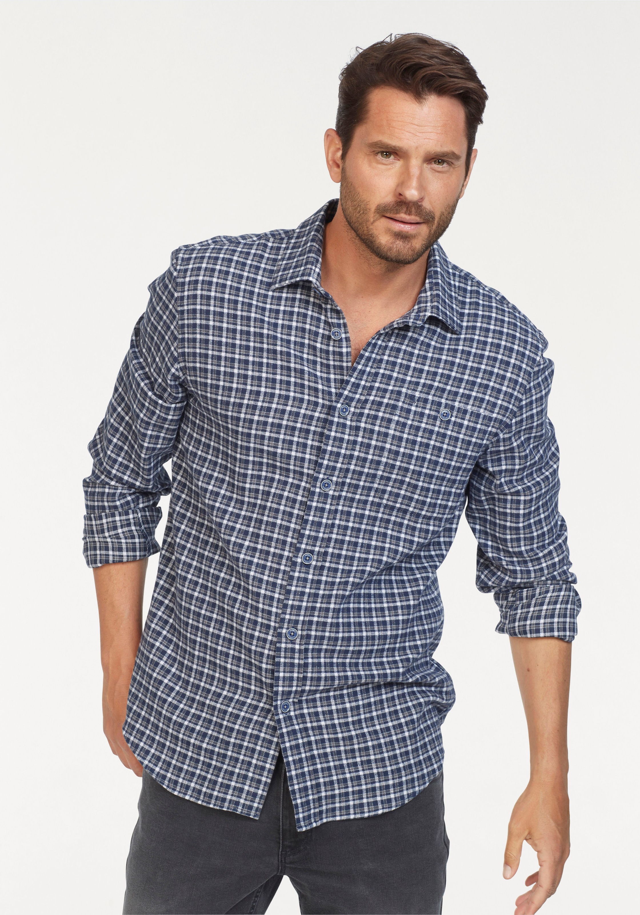 Image of Man's World Flanellhemd, Kleinkaromuster bei Ackermann Versand Schweiz