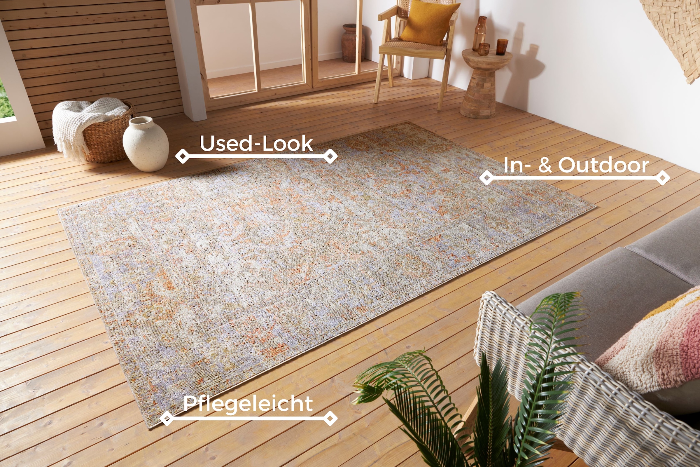 HANSE Home Teppich »Port Said«, rechteckig, 3 mm Höhe, In-& Outdoor, Läufer, Wetterfest, Balkon, Wohnzimmer, Orient
