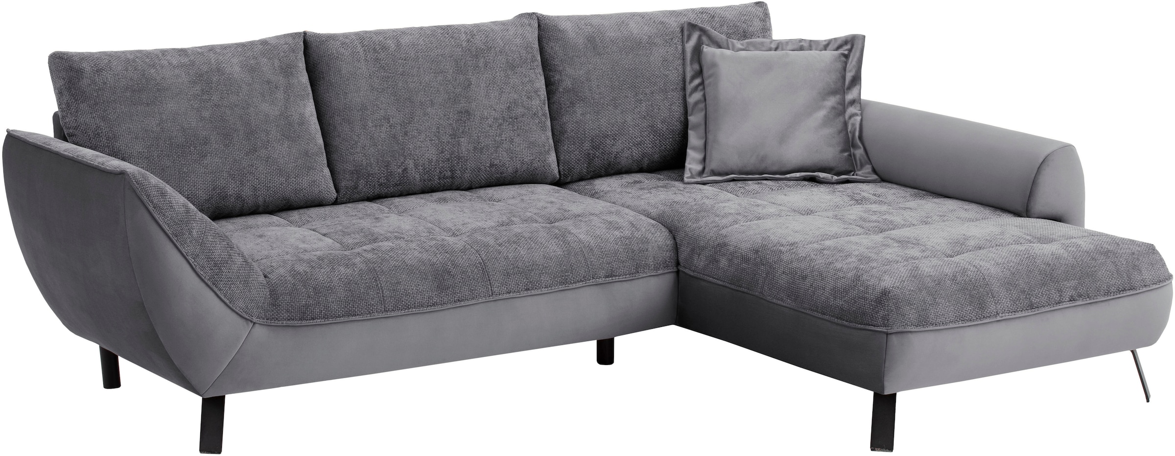 exxpo - sofa fashion Canapé d'angle »Bellini, Materialmix oder komplett Struktur, Breite 268cm, bequem« bequem und modern, Materialmix, L-Form