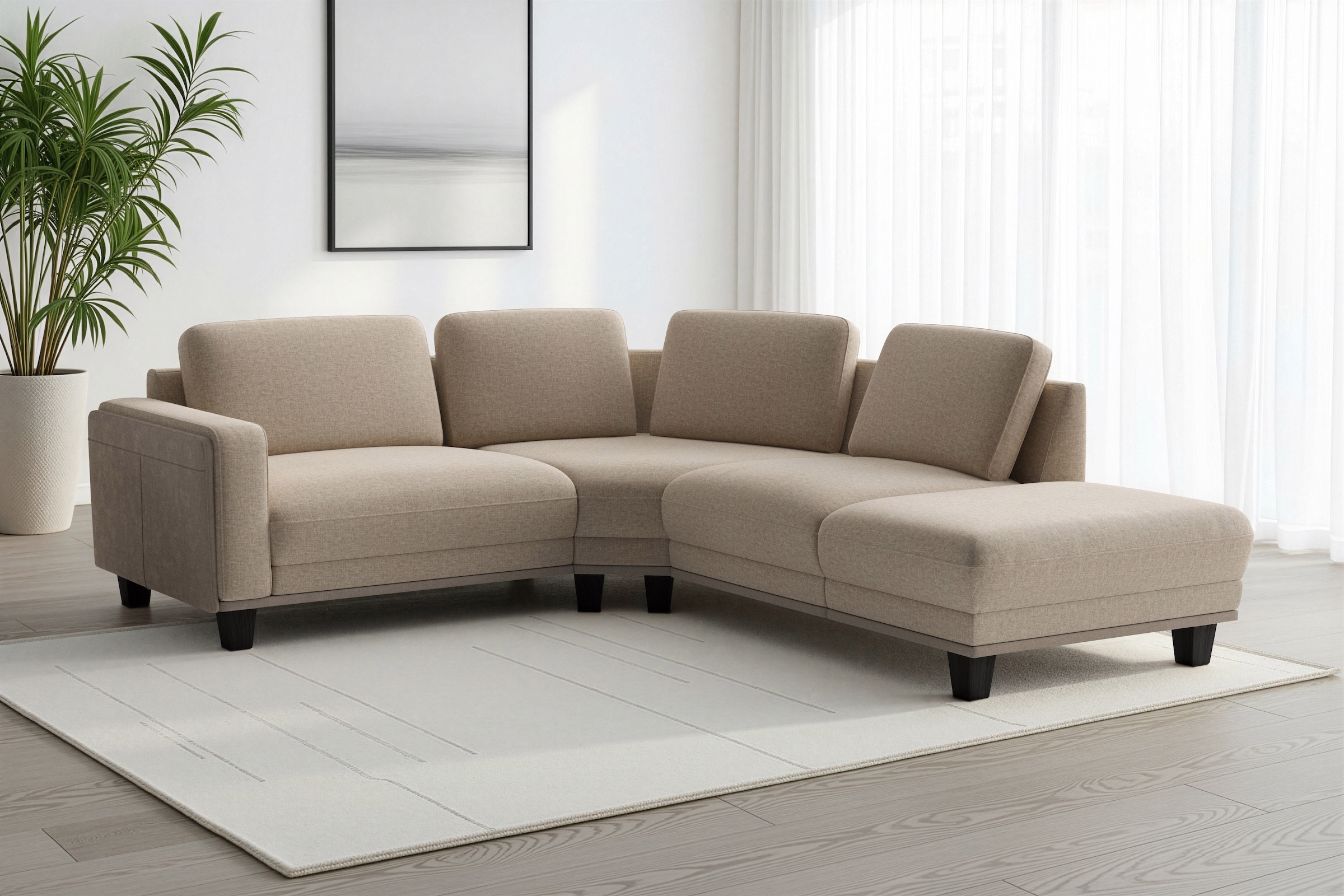 sit&more Ecksofa »Concept« Modernes Sofa in drei Fussfarben zur Auswahl