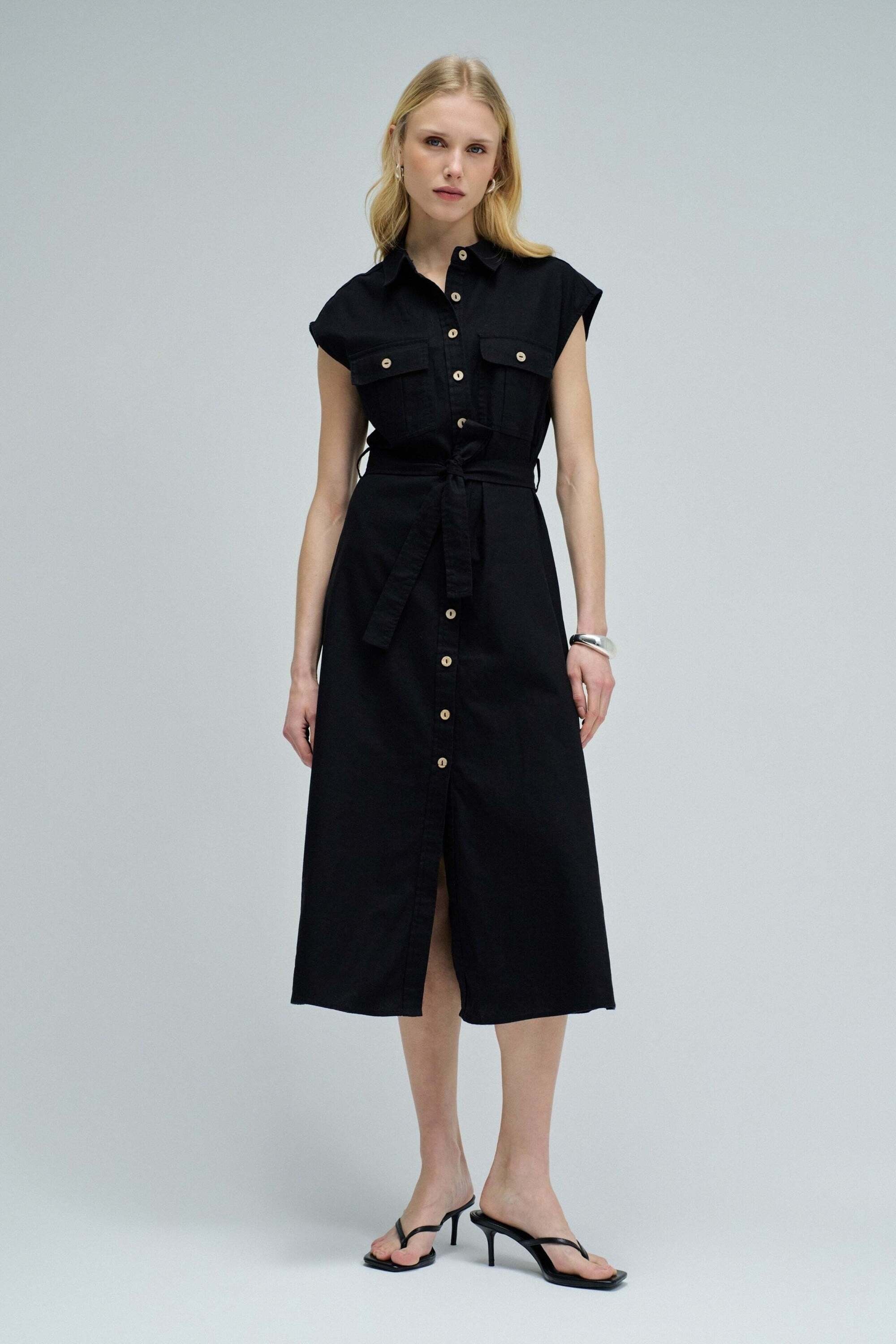 Salsa Midikleid »Salsa Jeans Midikleid Sleeveless Shirt Dress«