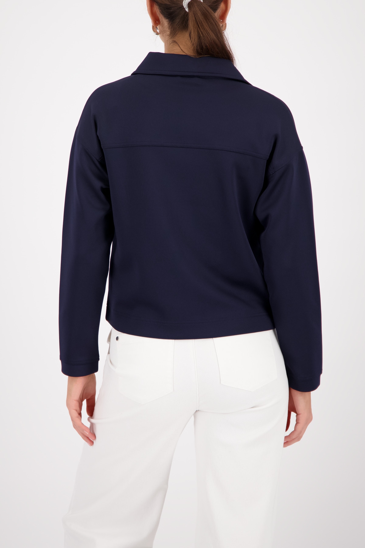 Monari Sweatjacke Hemdkragen, grosse Brusttaschen, elastische Qualität