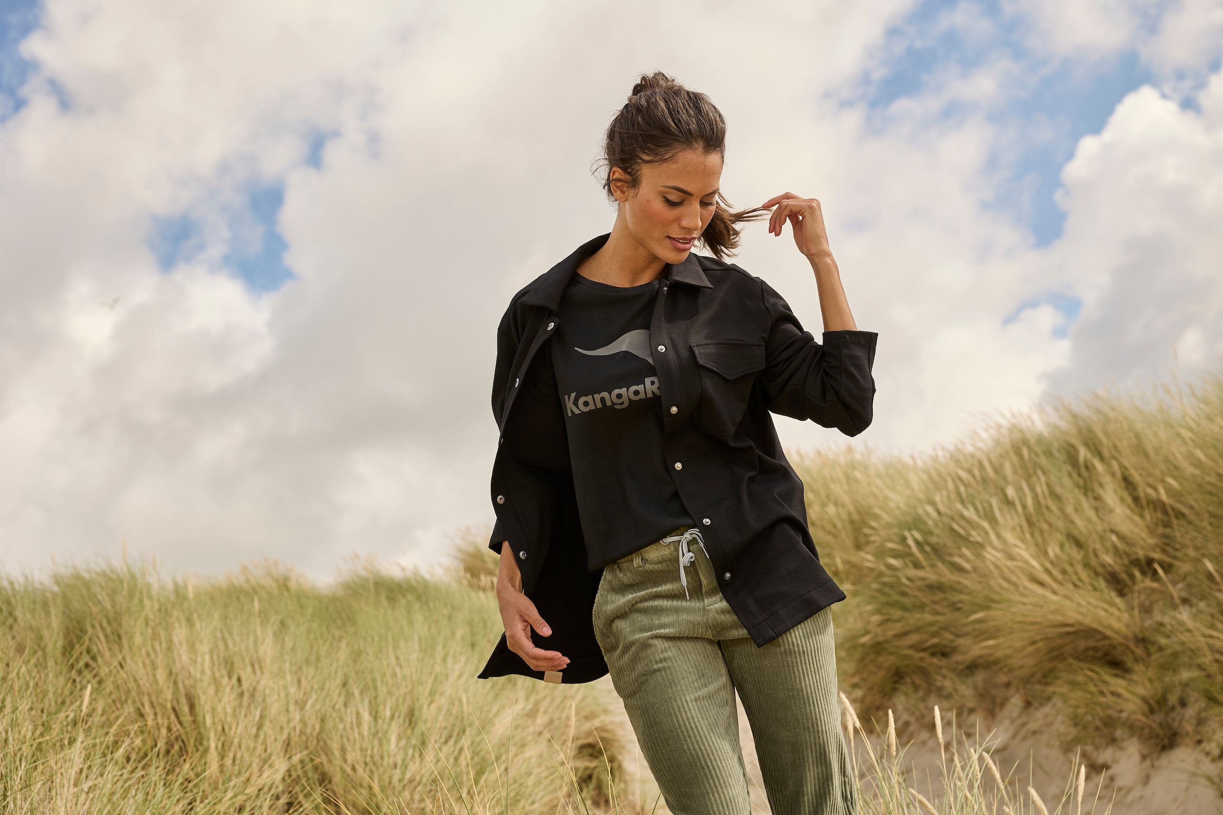 KangaROOS Veste chemise Overshirt mit Knopfleiste