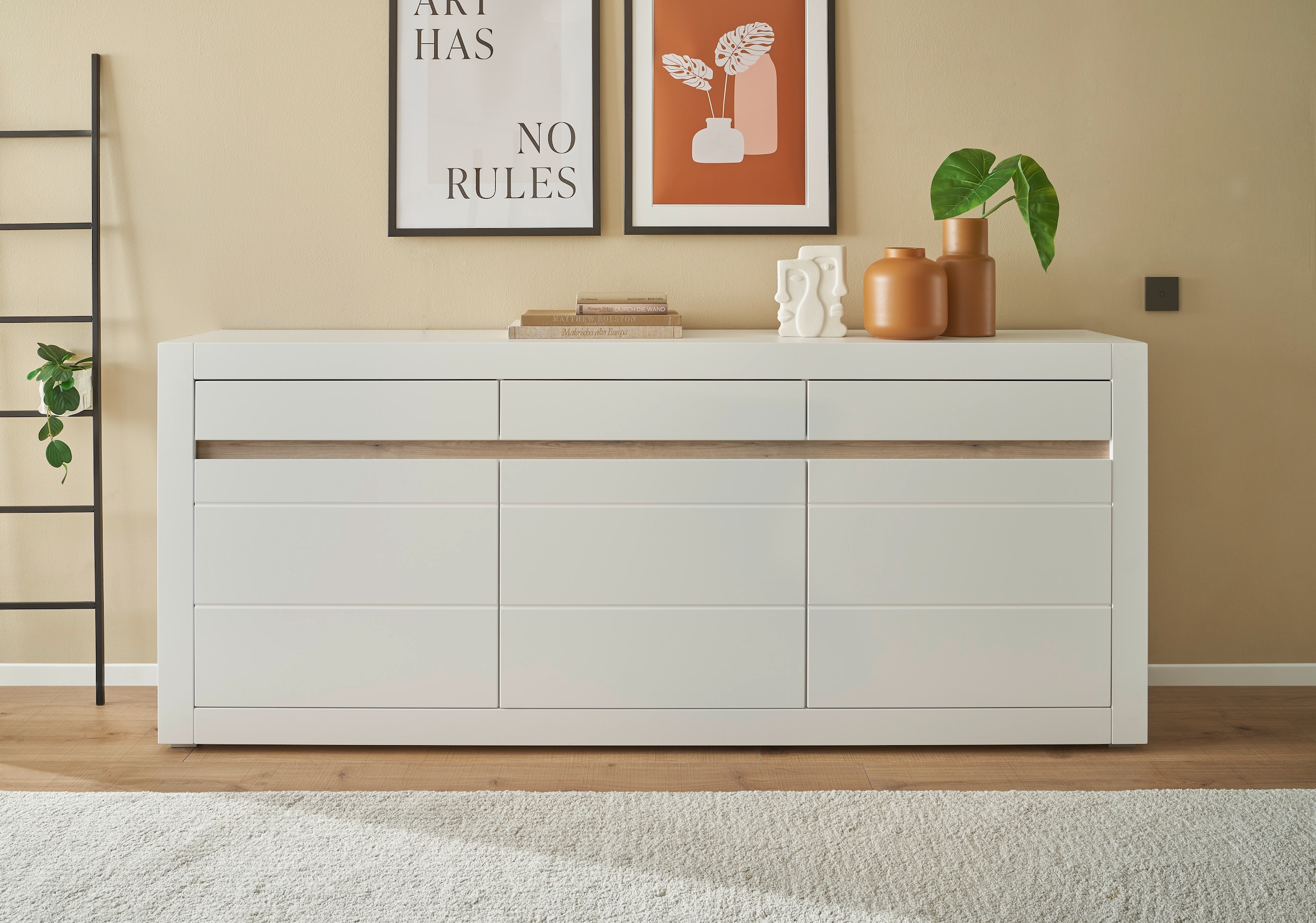 Sideboard »Chester, moderne Anrichte, Kommode mit Stauraum, Schrank, Weiss Matt«, (1...