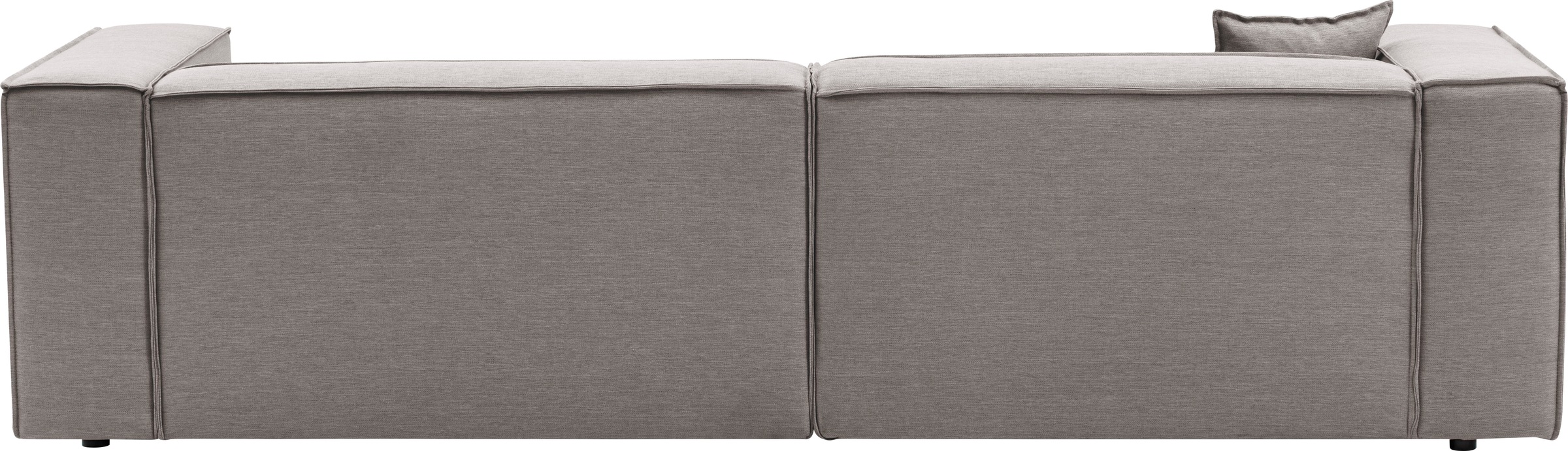 LeGer Home by Lena Gercke Ecksofa »PIARA mit Kedernaht in Cord oder Leinenoptik, moderne Couch in L-Form«, wahlweise Ottomane rechts/links, schwarze Füsse, bequemer Sitzkomfort