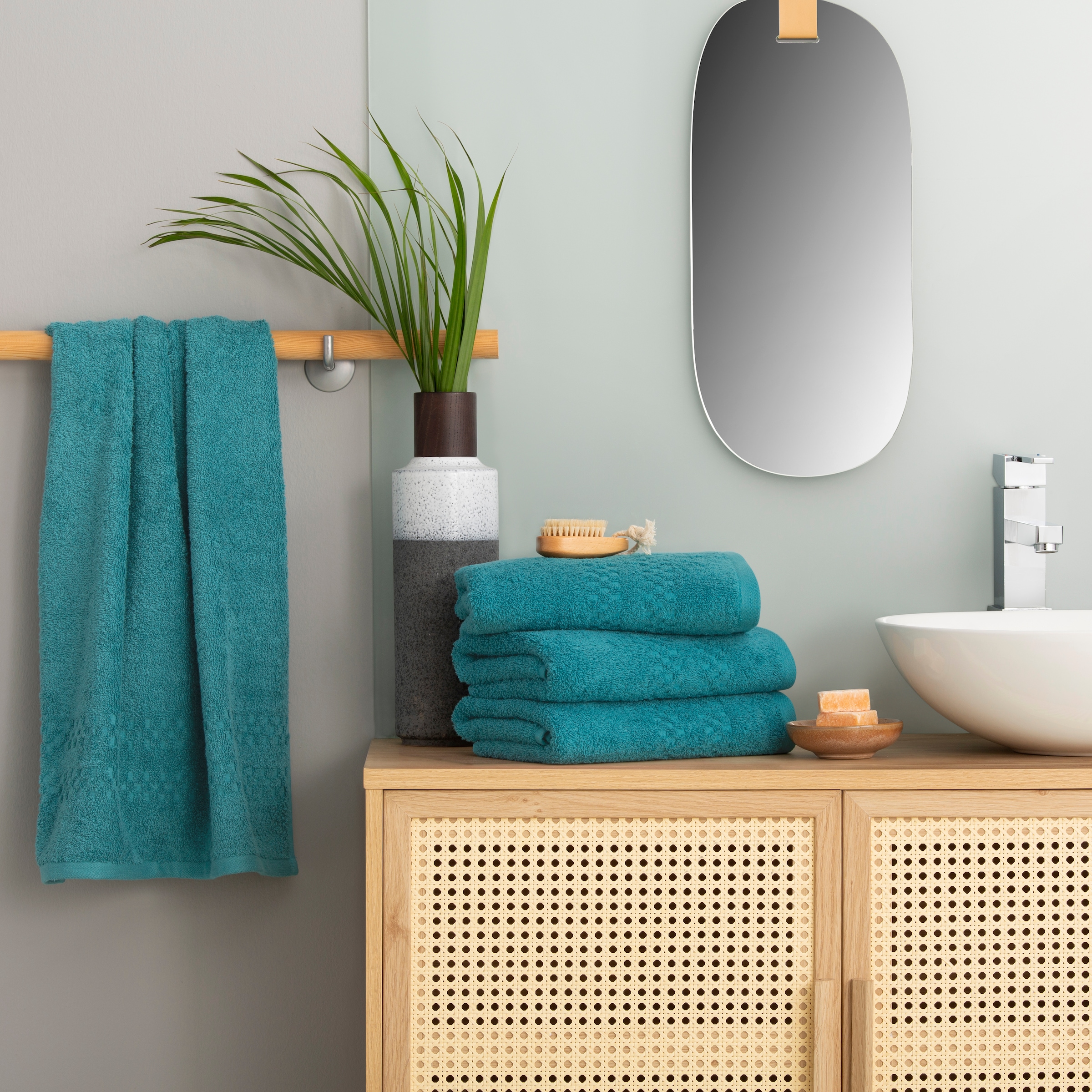 my home Handtuch »Regona, Handtücher 50x100cm, flauschig und weich, 500gr/m²« Premium Handtücher mit Bordüre, Set, 100% Baumwolle, 5 Jahre Garantie