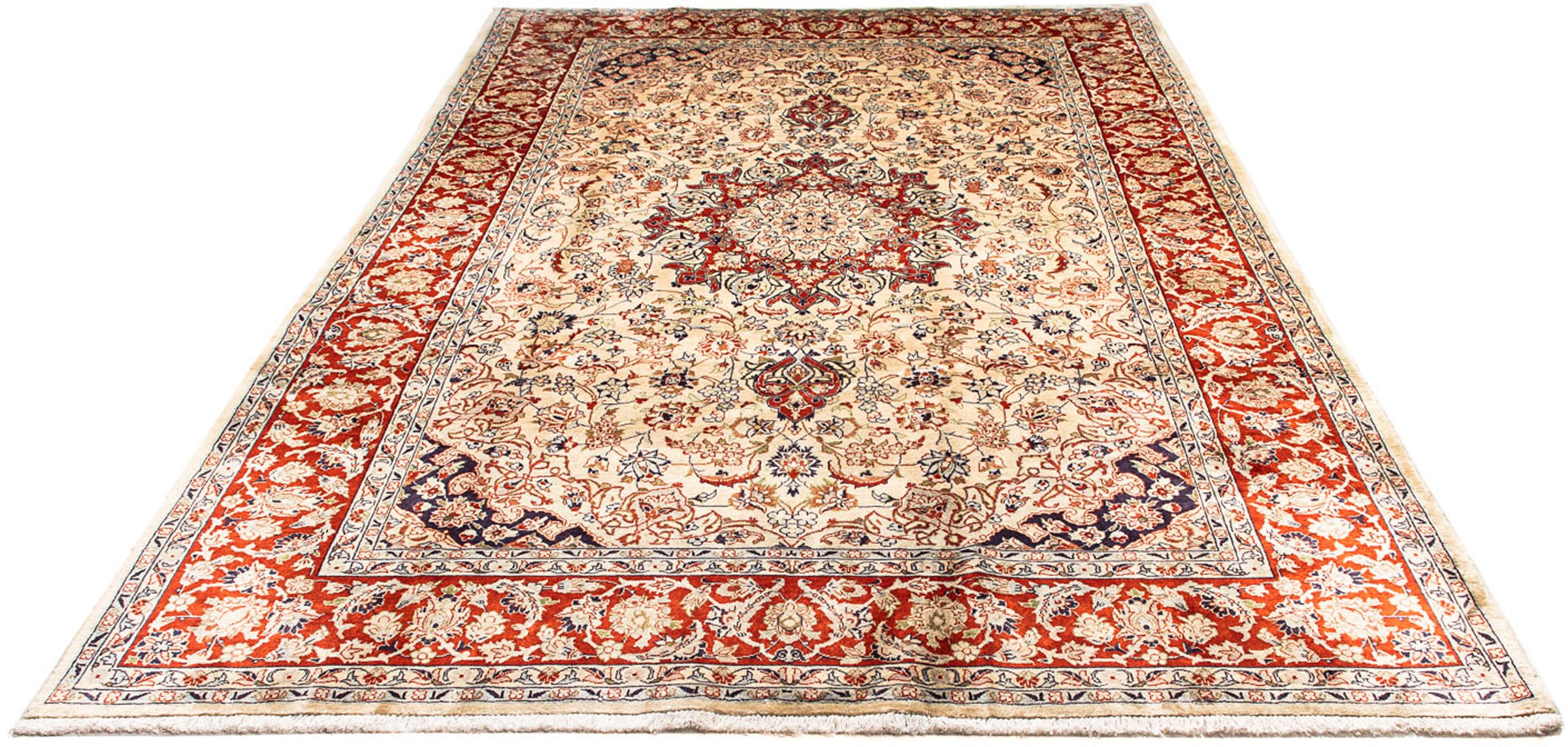 Image of morgenland Orientteppich »Perser - Keshan - 305 x 207 cm - beige«, rechteckig, 10 mm Höhe, Wohnzimmer, Handgeknüpft, Einzelstück mit Zertifikat bei Ackermann Versand Schweiz