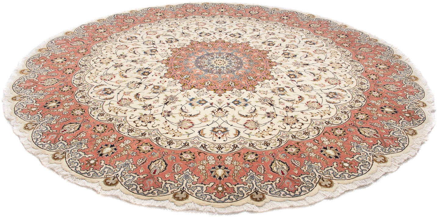 Image of morgenland Orientteppich »Perser - Täbriz - Royal rund - 242 x 242 cm - beige«, rund, 7 mm Höhe, Wohnzimmer, Handgeknüpft, Einzelstück mit Zertifikat bei Ackermann Versand Schweiz