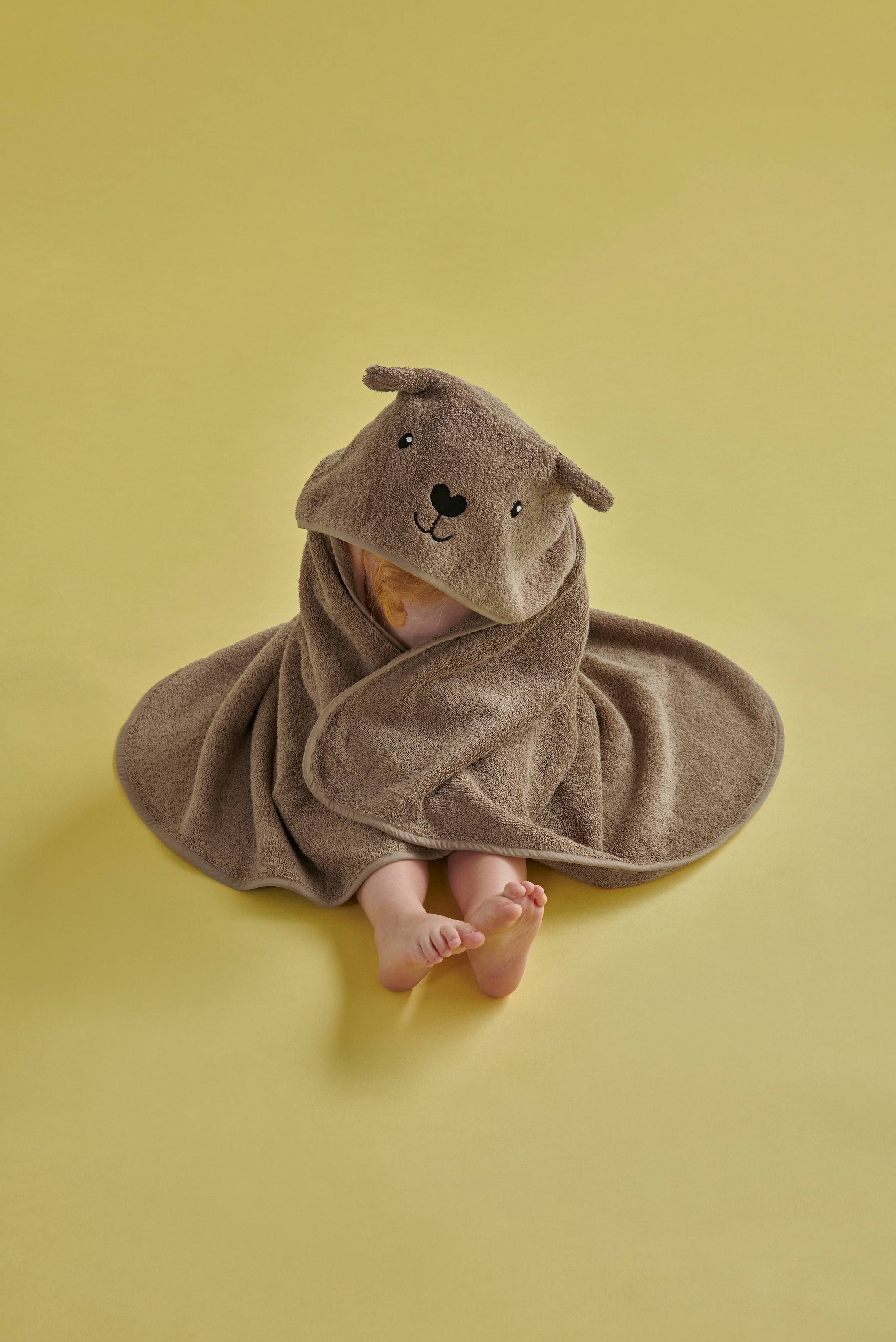 Christy Handtuch Set »Christy Baby Bär« Set 2 Stk. Walkfrottier 1 Kapuzen-Badetuch (95x90 cm) und 1 Waschhandschuh (23x15 cm)