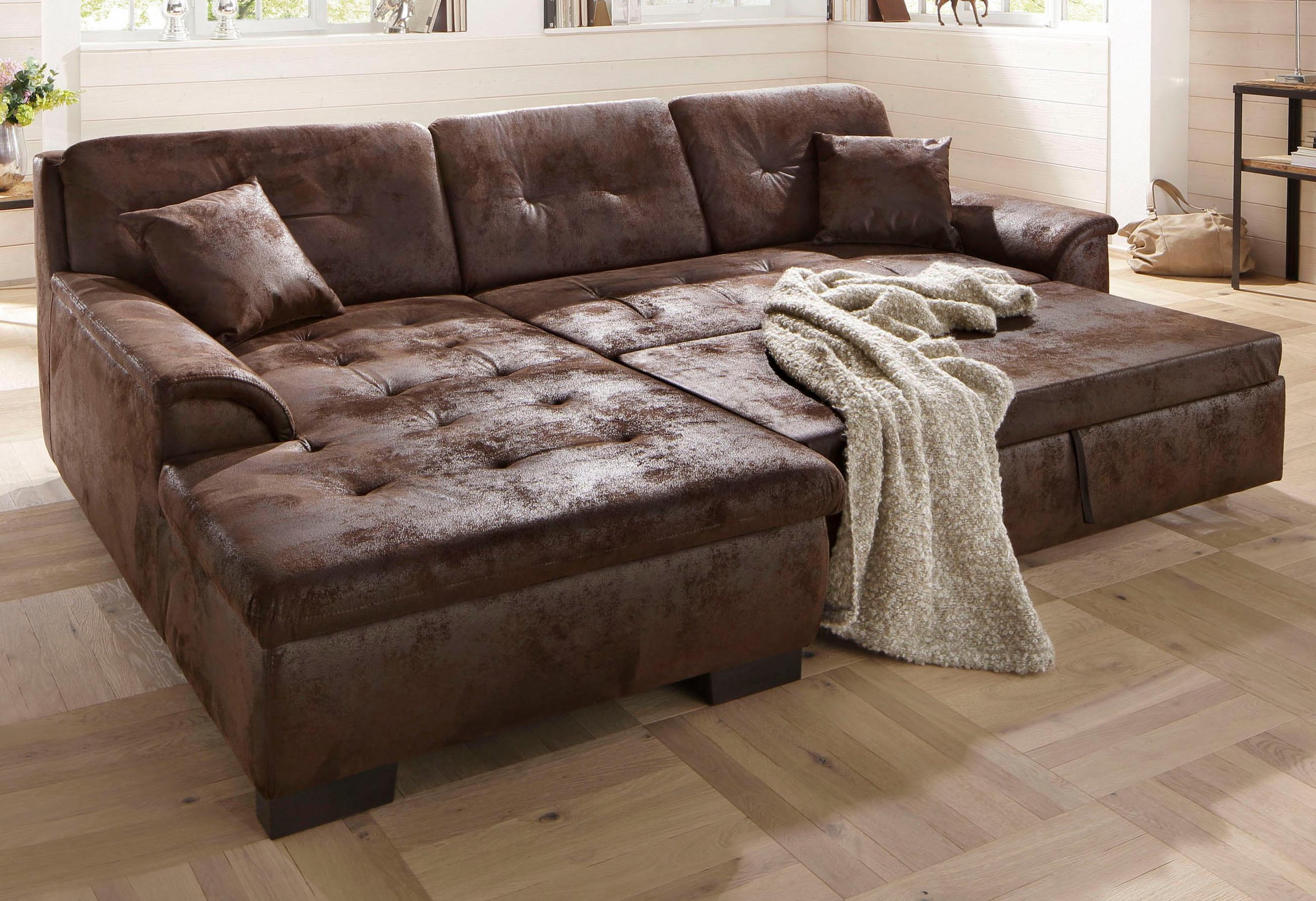 Image of Home affaire Ecksofa "BERGEN 267x178 cm, elegantes Design" whlw. mit Bettfunktion L-Form