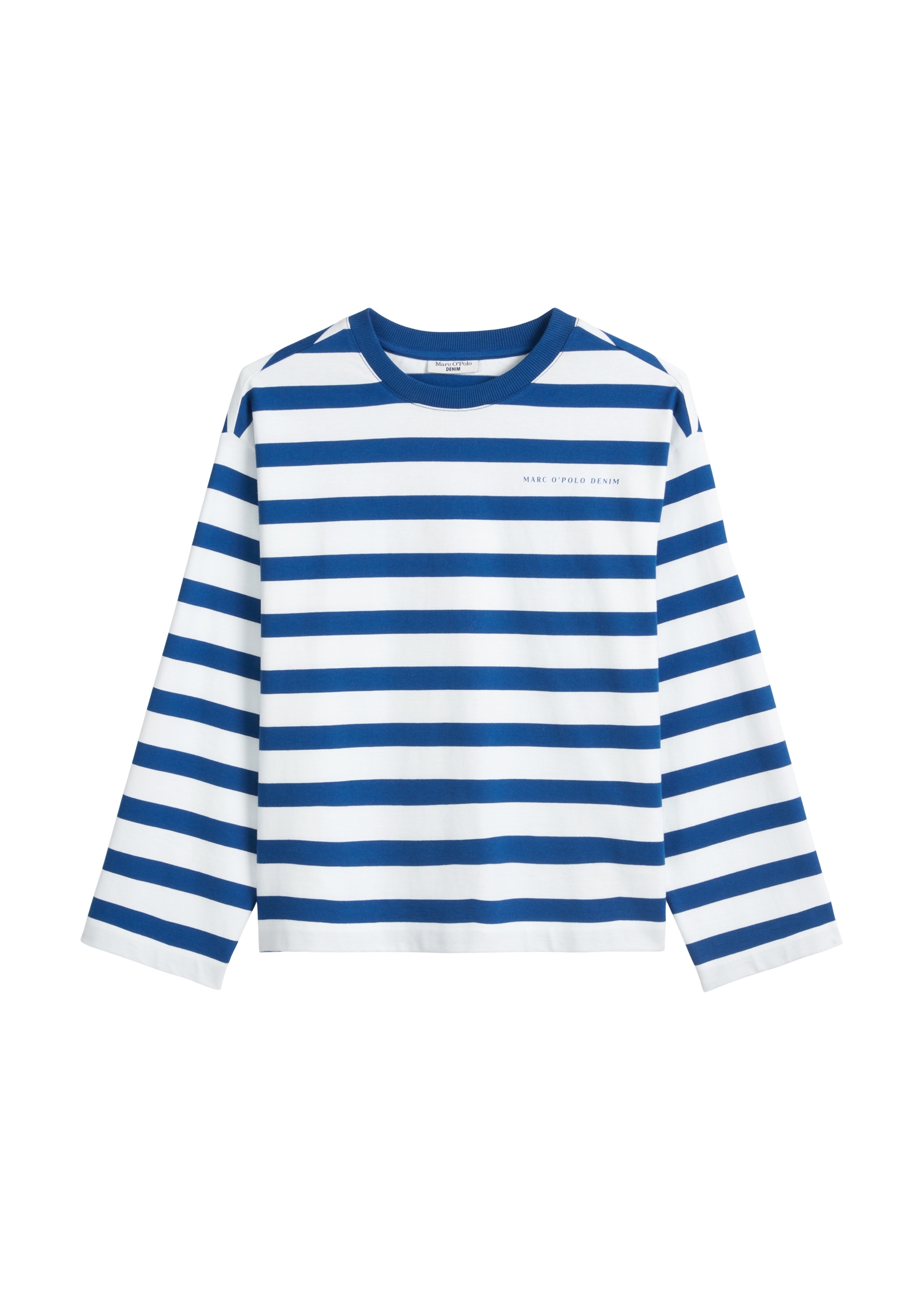 Marc O'Polo DENIM Langarmshirt, geringelt, oversized, Bio-Baumwolle