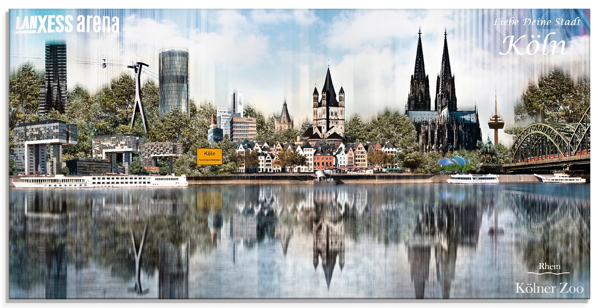 Image of Artland Glasbild »Köln Skyline Abstrakte Collage 20«, Deutschland, (1 St.) bei Ackermann Versand Schweiz