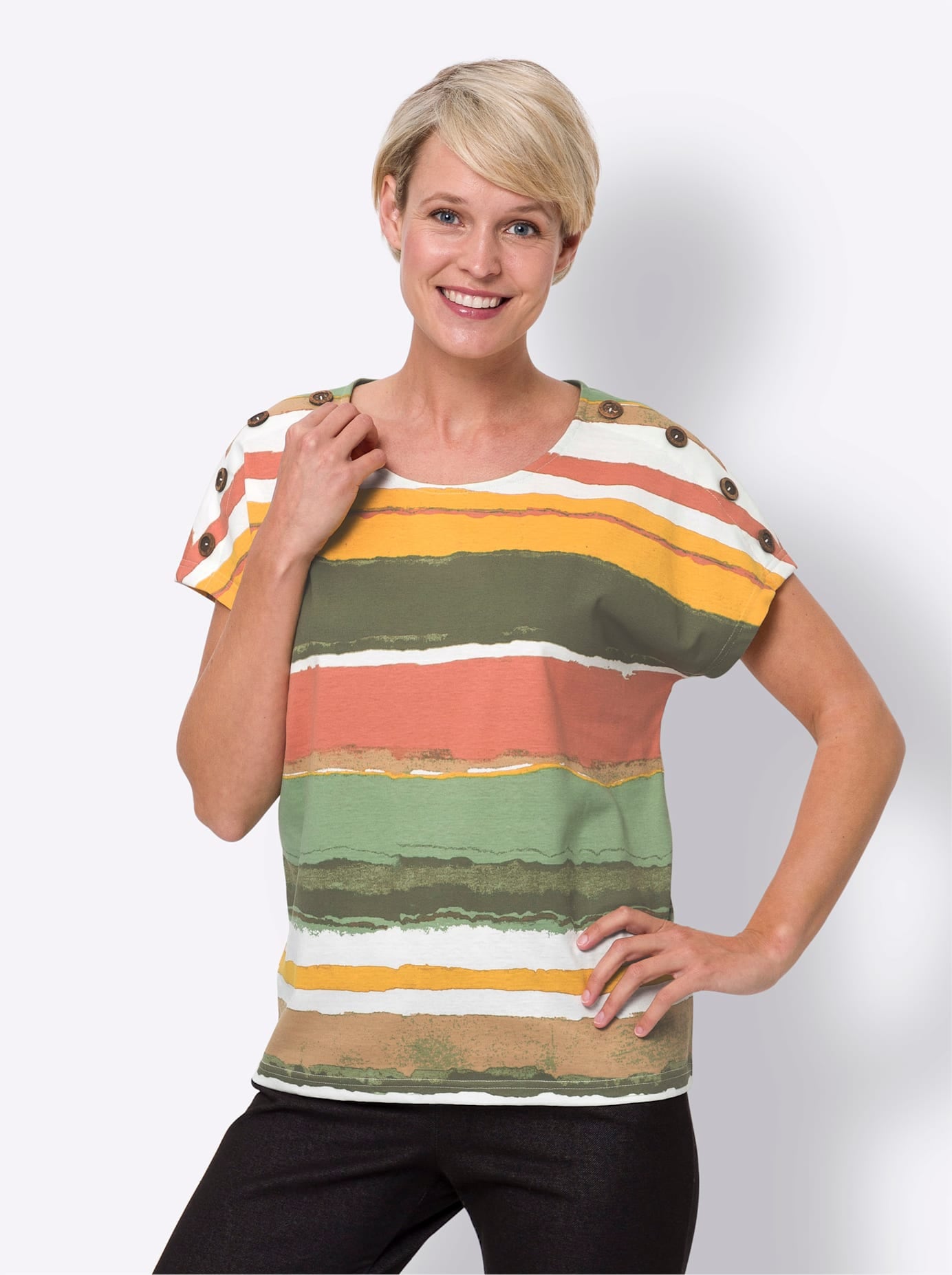 Classic Basics Shirt à col rond »Druck-Shirt« 1 cuis tlg.