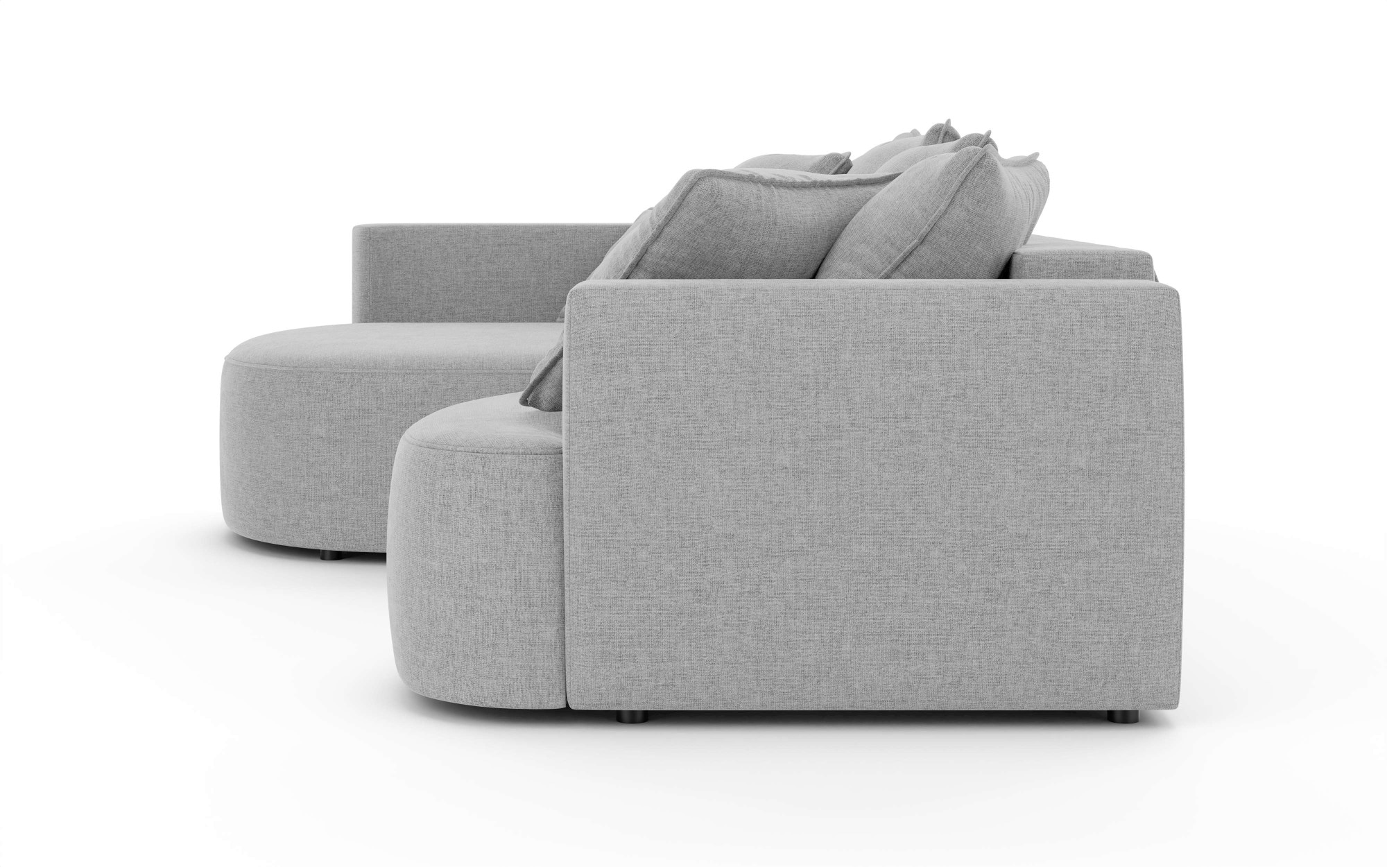INOSIGN Ecksofa »Kahekili, Schlafsofa mit Bettkasten, Masse B/T/H: 255/181/90/ cm«, L-Form mit Wellenunterfederung, 7 Rückenkissen und 2 Zierkissen
