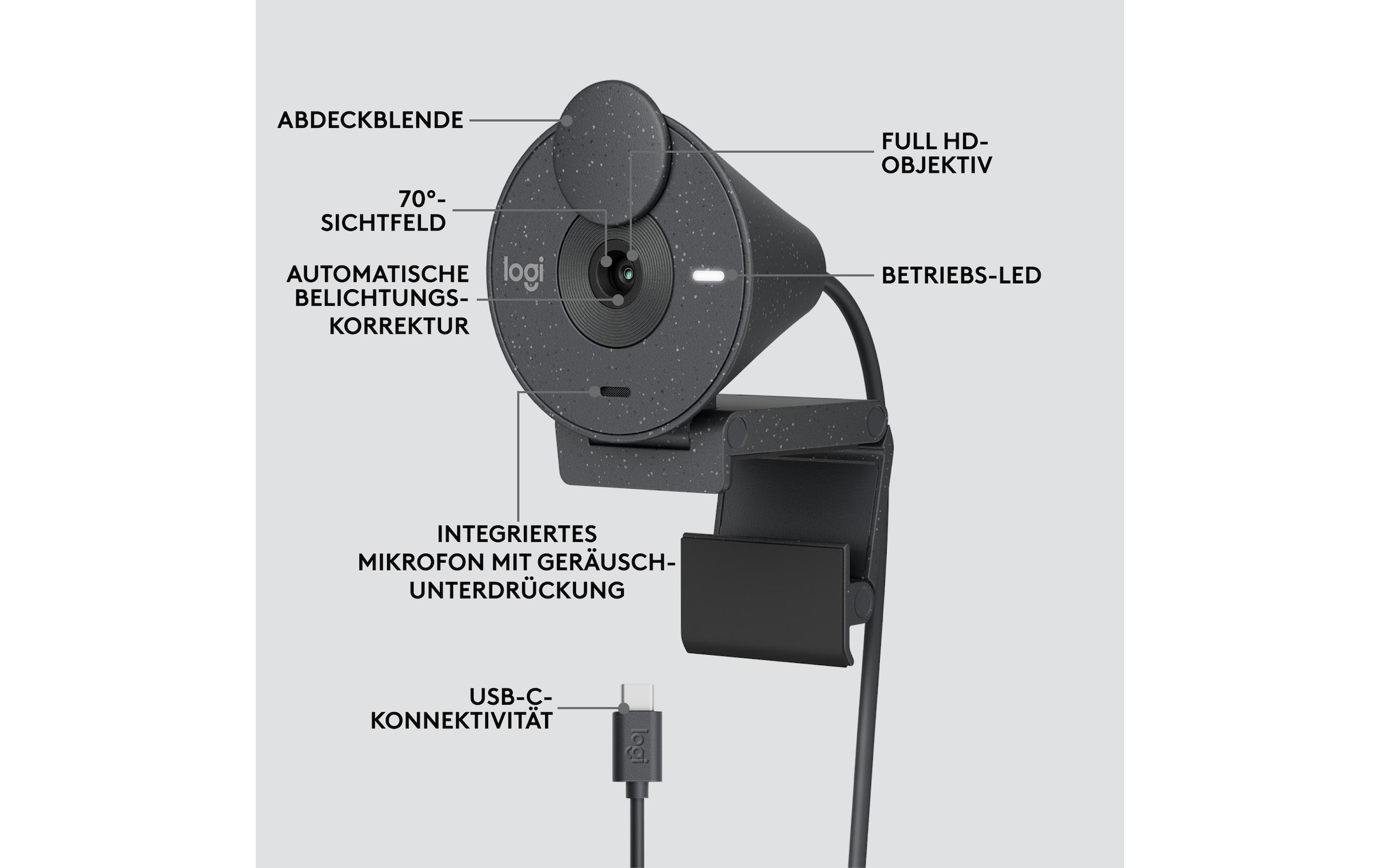 Webcam »Brio 300 graphite«