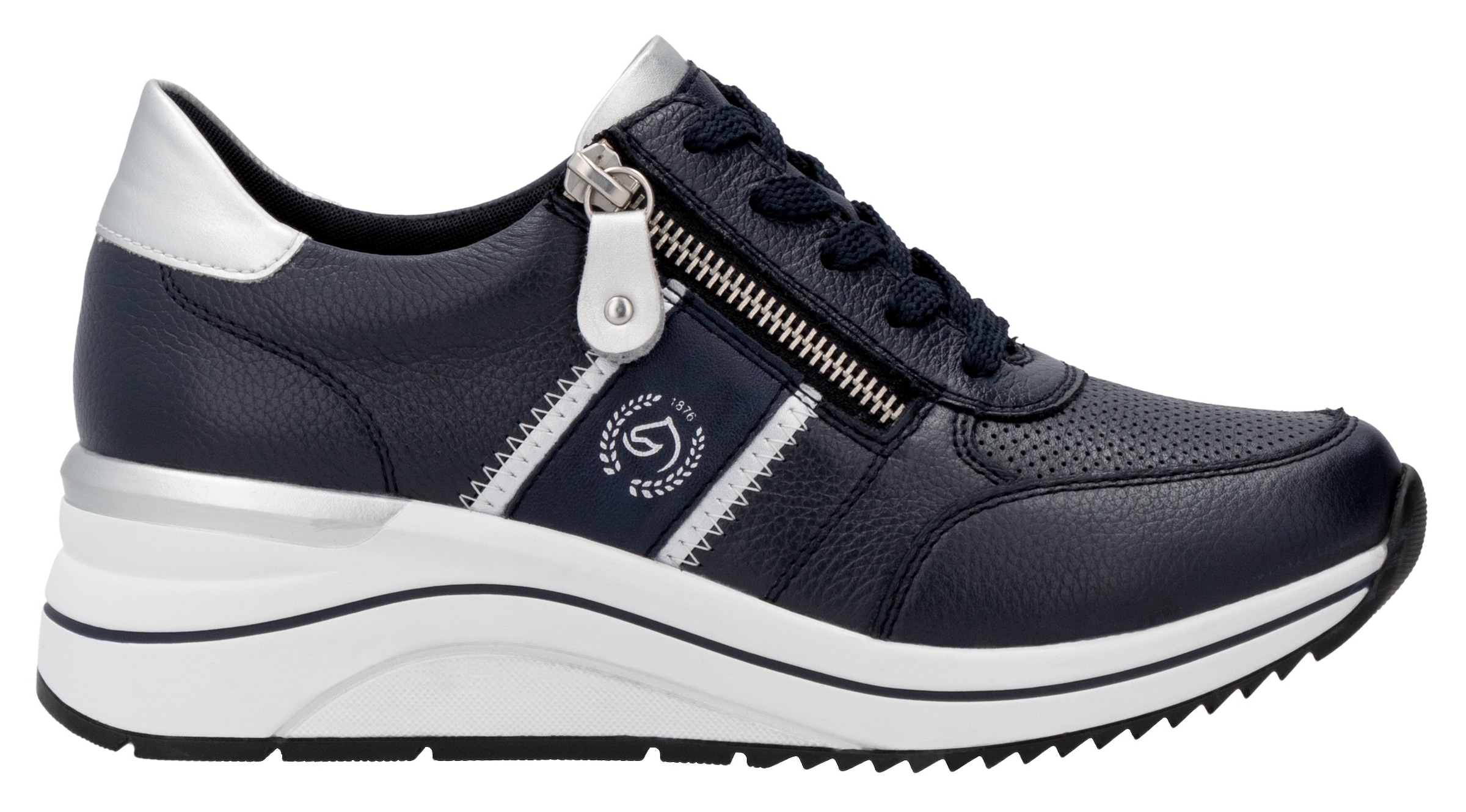 Remonte Baskets compensées  , Freizeitschuh, Halbschuh, Schnürschuh mit Metallic-Kontrastbesätzen