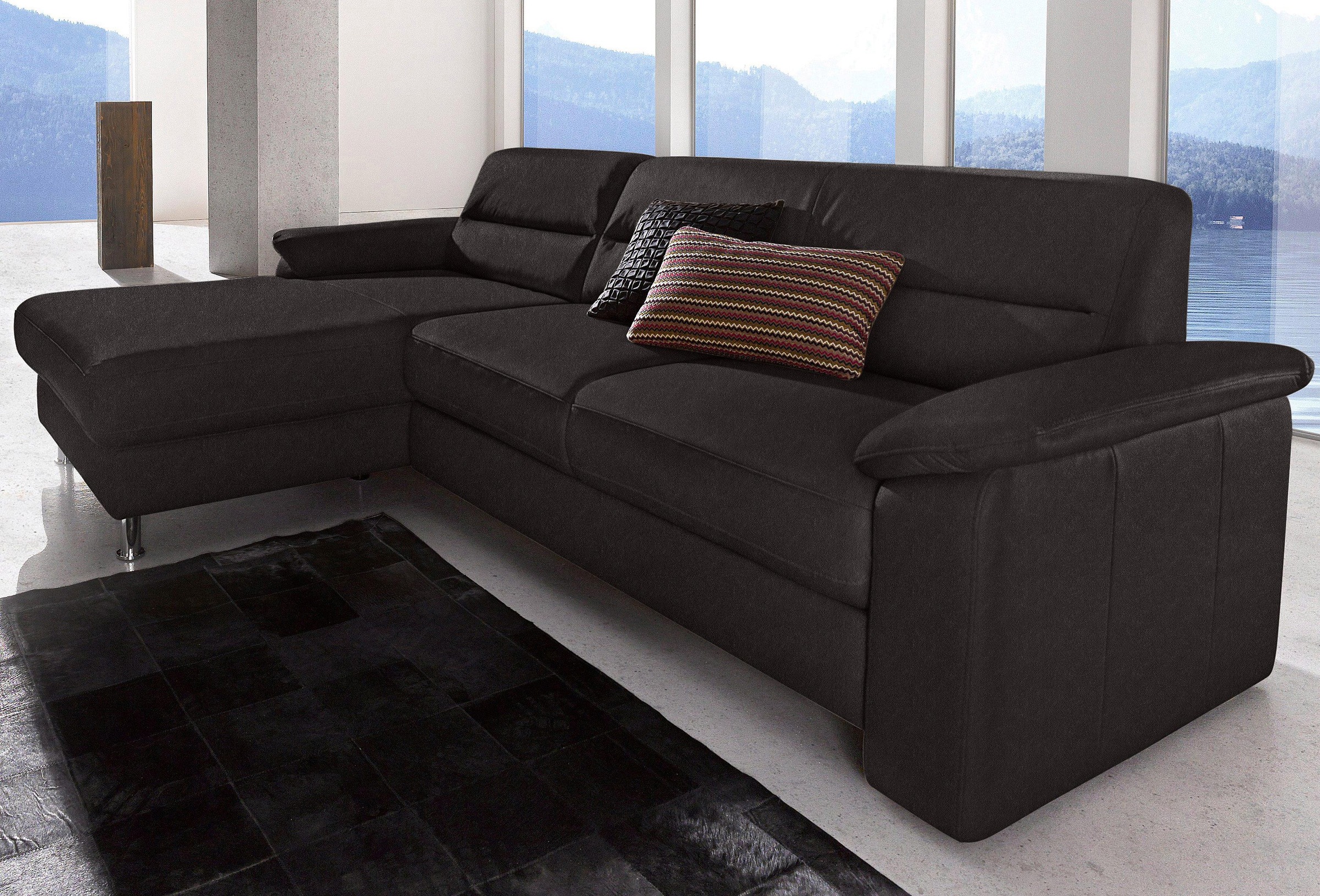 sit&more Ecksofa "Ascara L-Form, B: 251 cm, Boxspring & Federkern" Schlaffunktion optional, frei stellbar, Komfortsitz