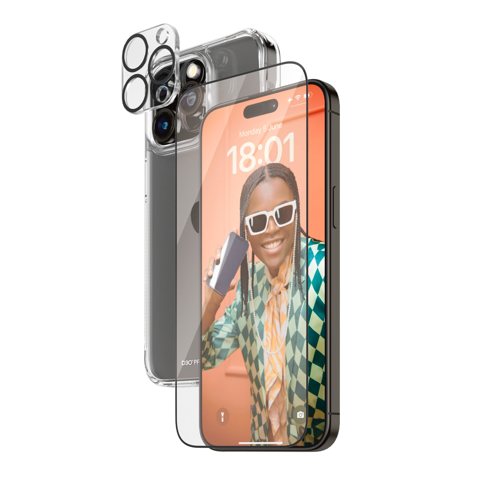 PanzerGlass Displayschutzglas »3-in-1 Bundle Pack«, für Apple iPhone 15 Pro Max, Displayschutzfolie, Bildschirmschutz, Schutzglas, kratz- & stossfest