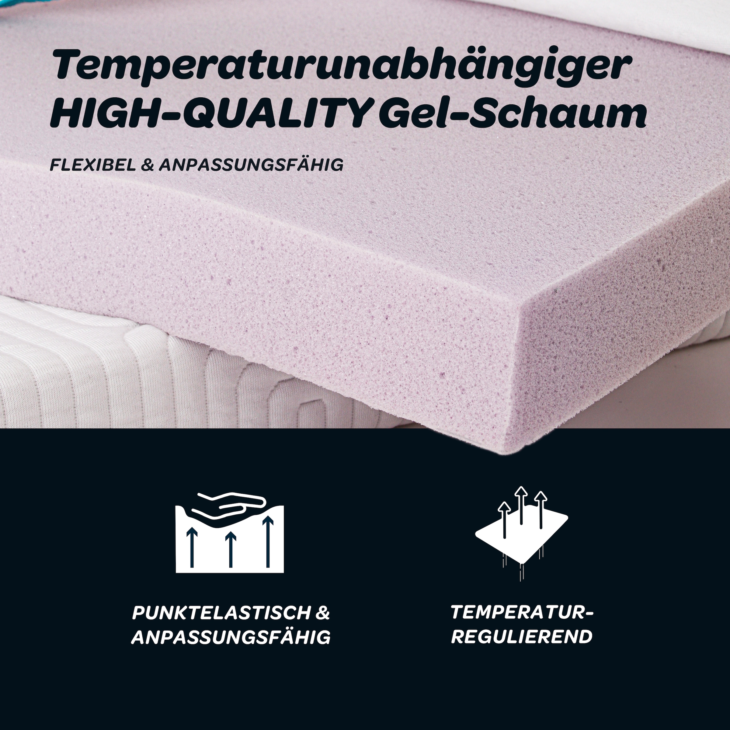 Dunlopillo Topper »Balance, Gelschaumtopper 90x200 & 140x200 cm und weitere Grössen« ajustement précis au corps, supporte une position de couchage ergonomique