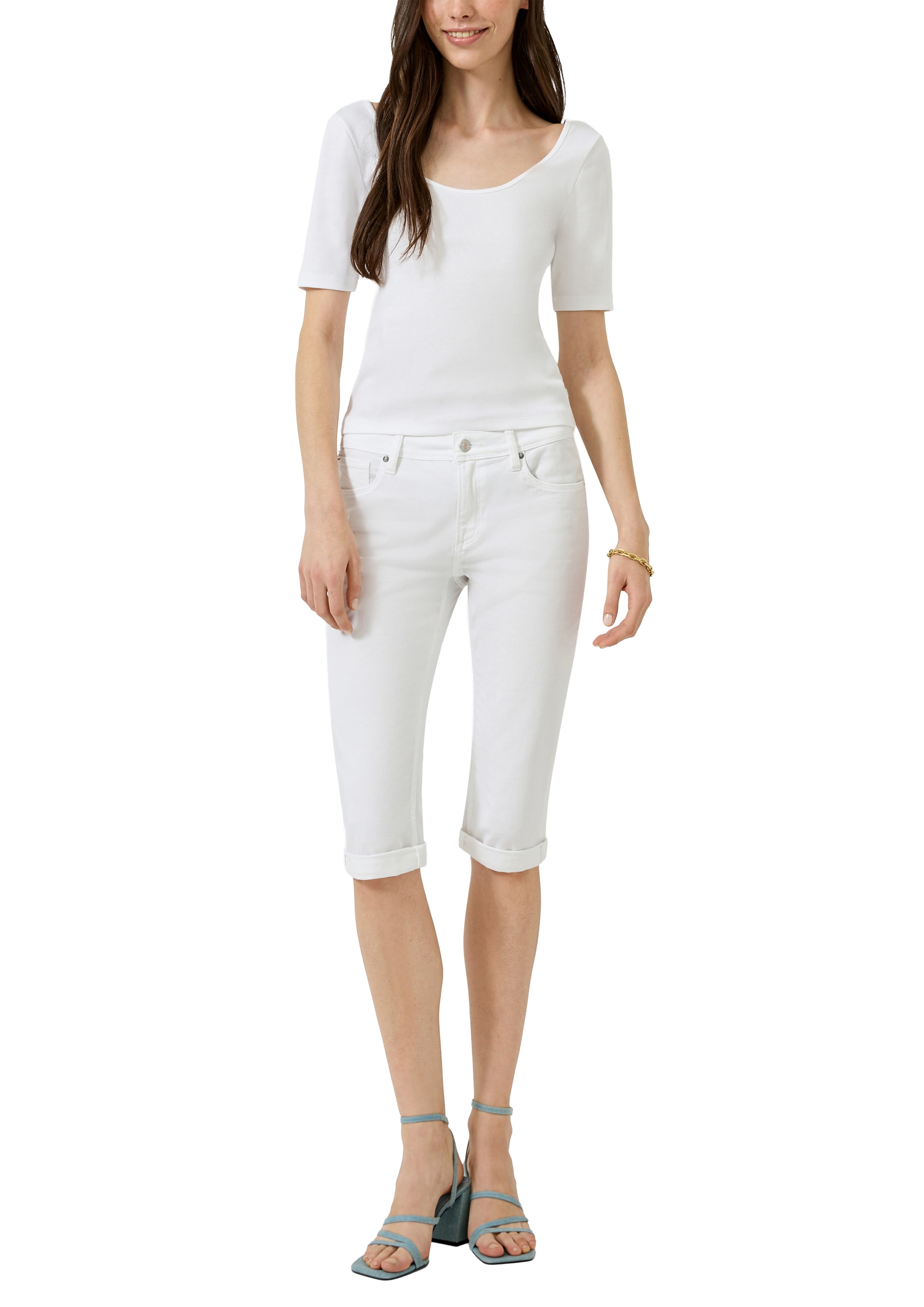 QS Jeansshorts Sommershorts- Denim- mit Stretch