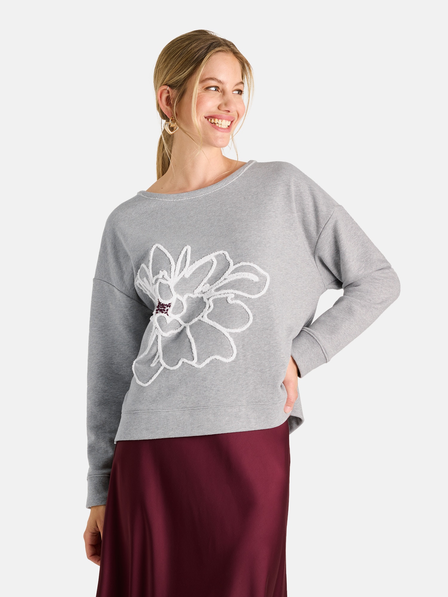 Image of Lieblingsstück Sweatshirt "AjaL", mit floralem Motiv, Rundhals