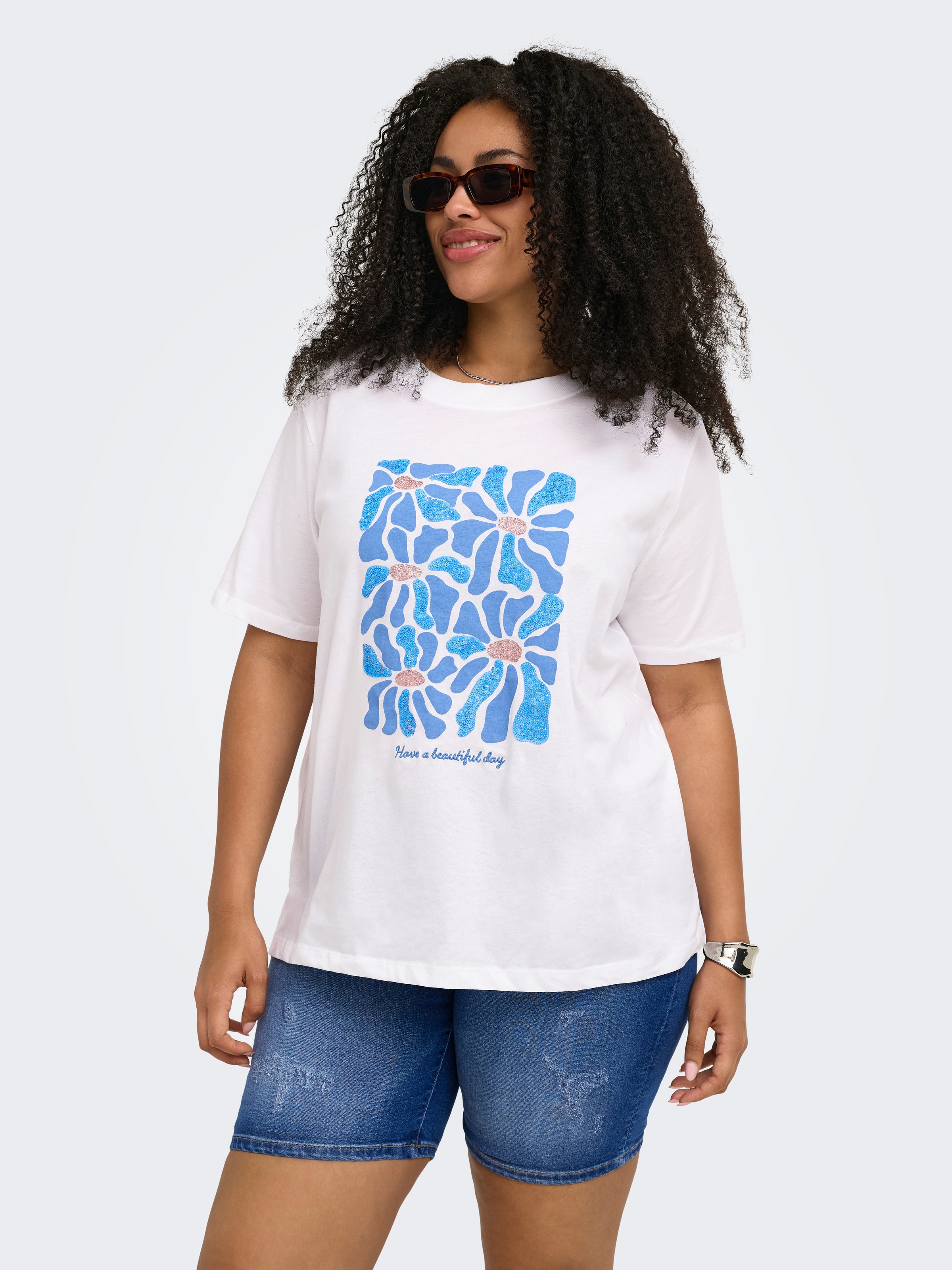 ONLY CARMAKOMA Rundhalsshirt »CARALBERTE LIFE S/S BOXY TEE JRS«