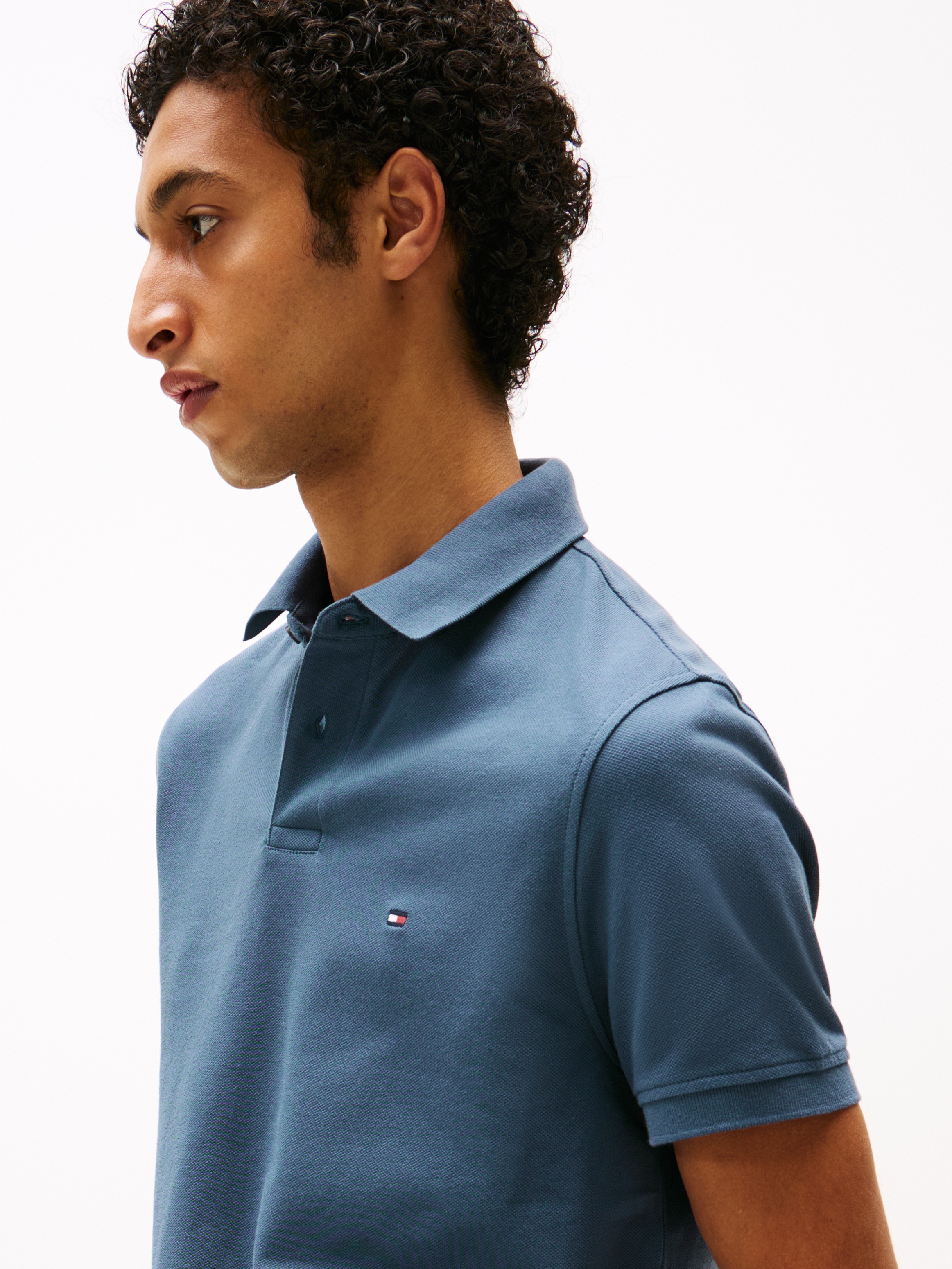Tommy Hilfiger Polo »1985 REGULAR POLO mit Kontraststreifen und Knopfleiste« unifarben, sportlich, regular fit, Baumwollmix, Polokragen