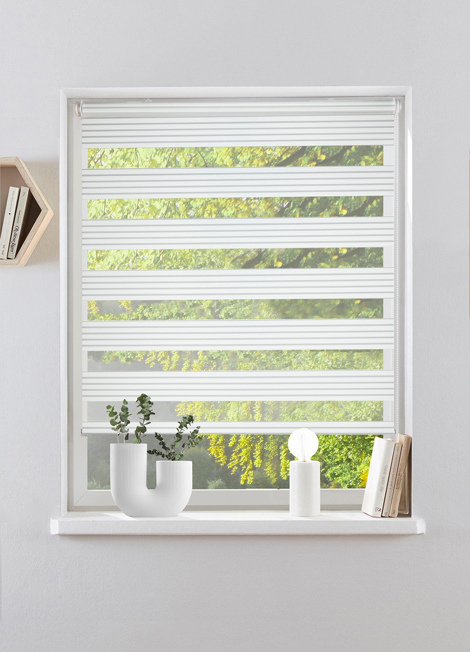 Image of GOODproduct Doppelrollo "TIMELI" Lichtschutz Sichtschutz ohne Bohren freihängend Klemmfix-Doppelrollo, NEUHEIT