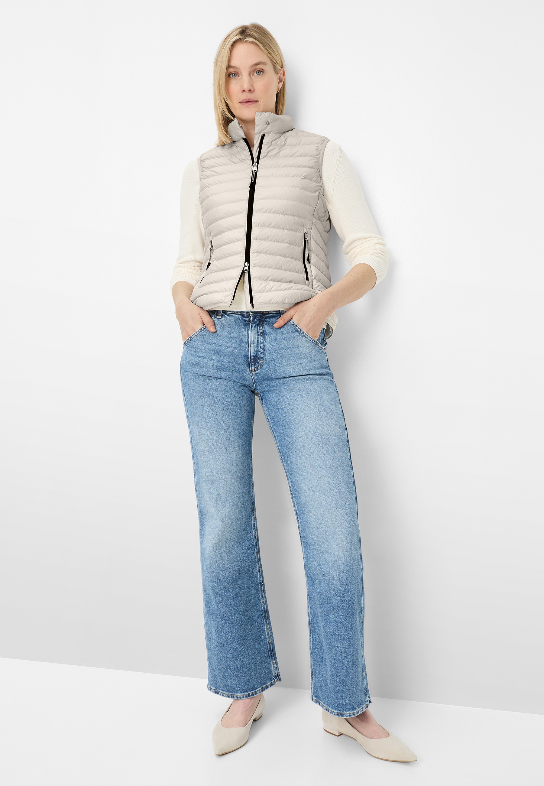 Fuchs Schmitt Gilet matelassé Stehkragen, Regular Fit, Reissverschlusstaschen