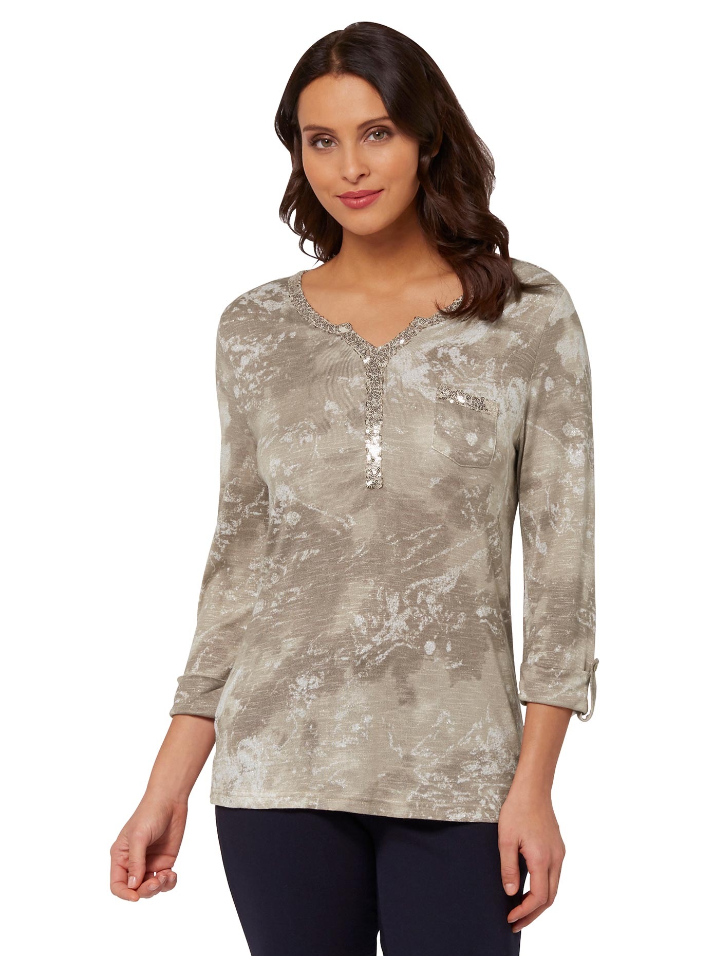 Image of Inspirationen 3/4-Arm-Shirt »Druck-Shirt«, (1 tlg.) bei Ackermann Versand Schweiz