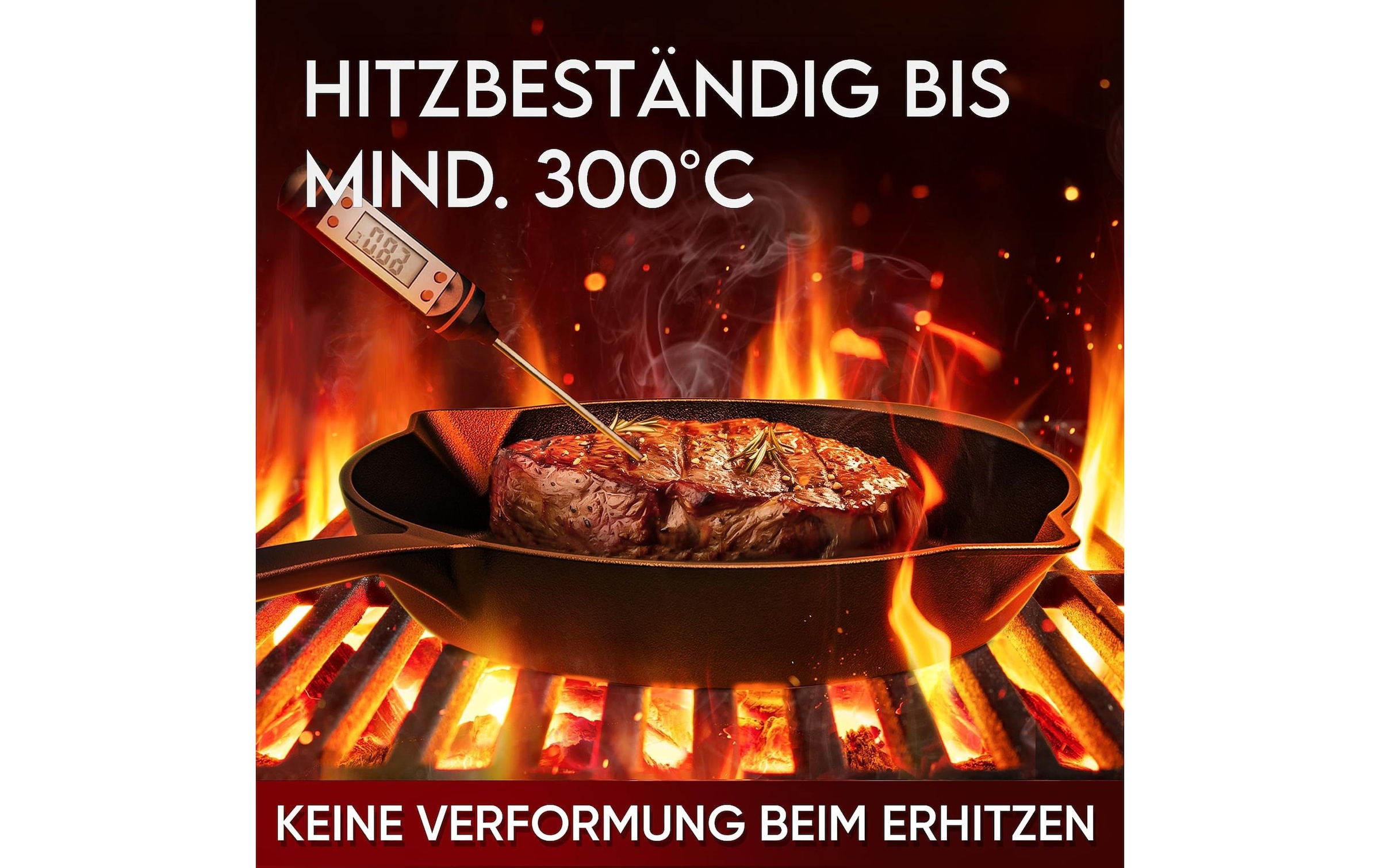   Bratpfanne »Gusskoenig mit Echtleder Griffschutz und Edelstahl Ringreiniger« Gusseisen