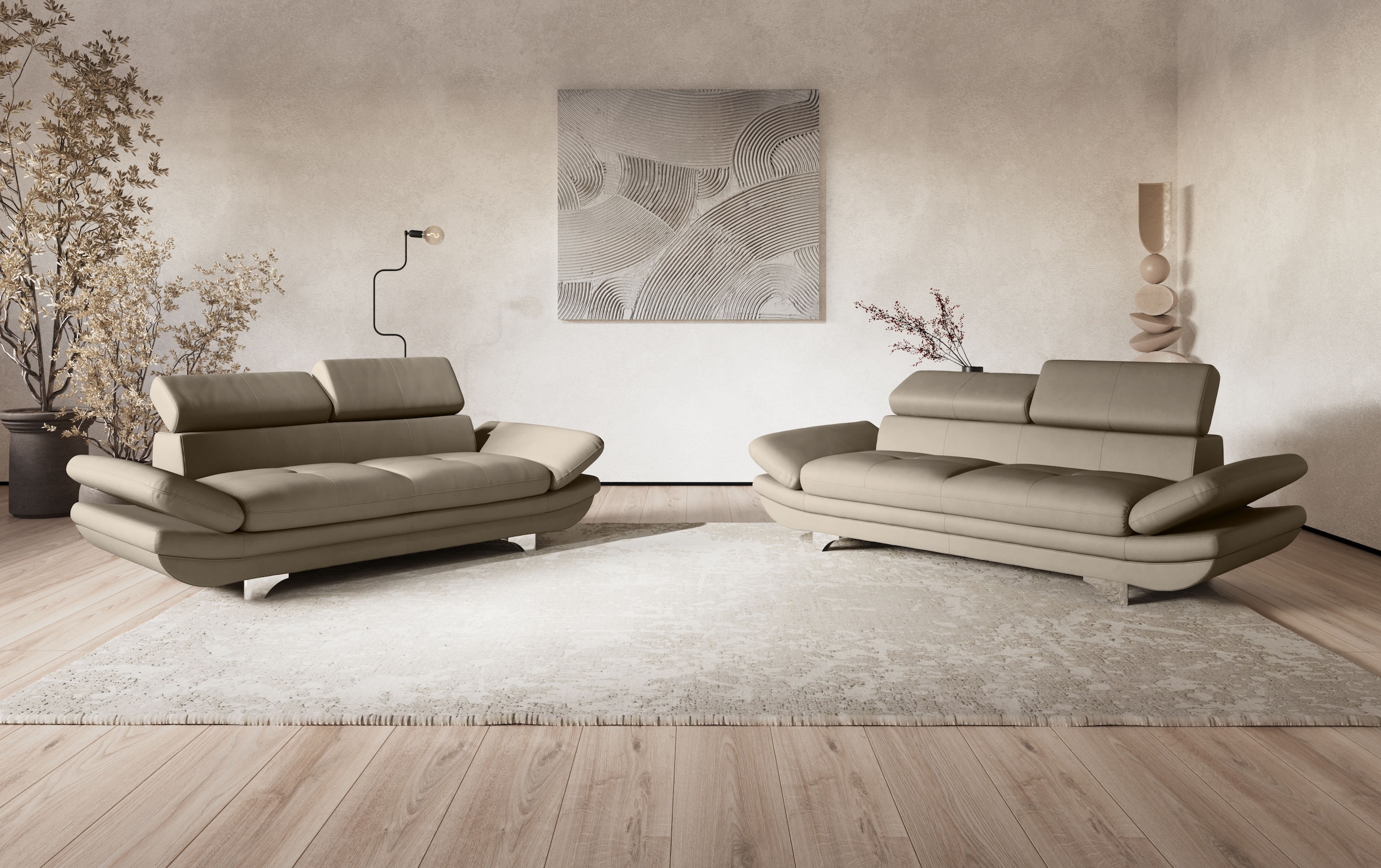 COTTA 3-Sitzer »Enterprise«, Big-Sofa, mit Armteilverstellung & Kopfteilverstellung